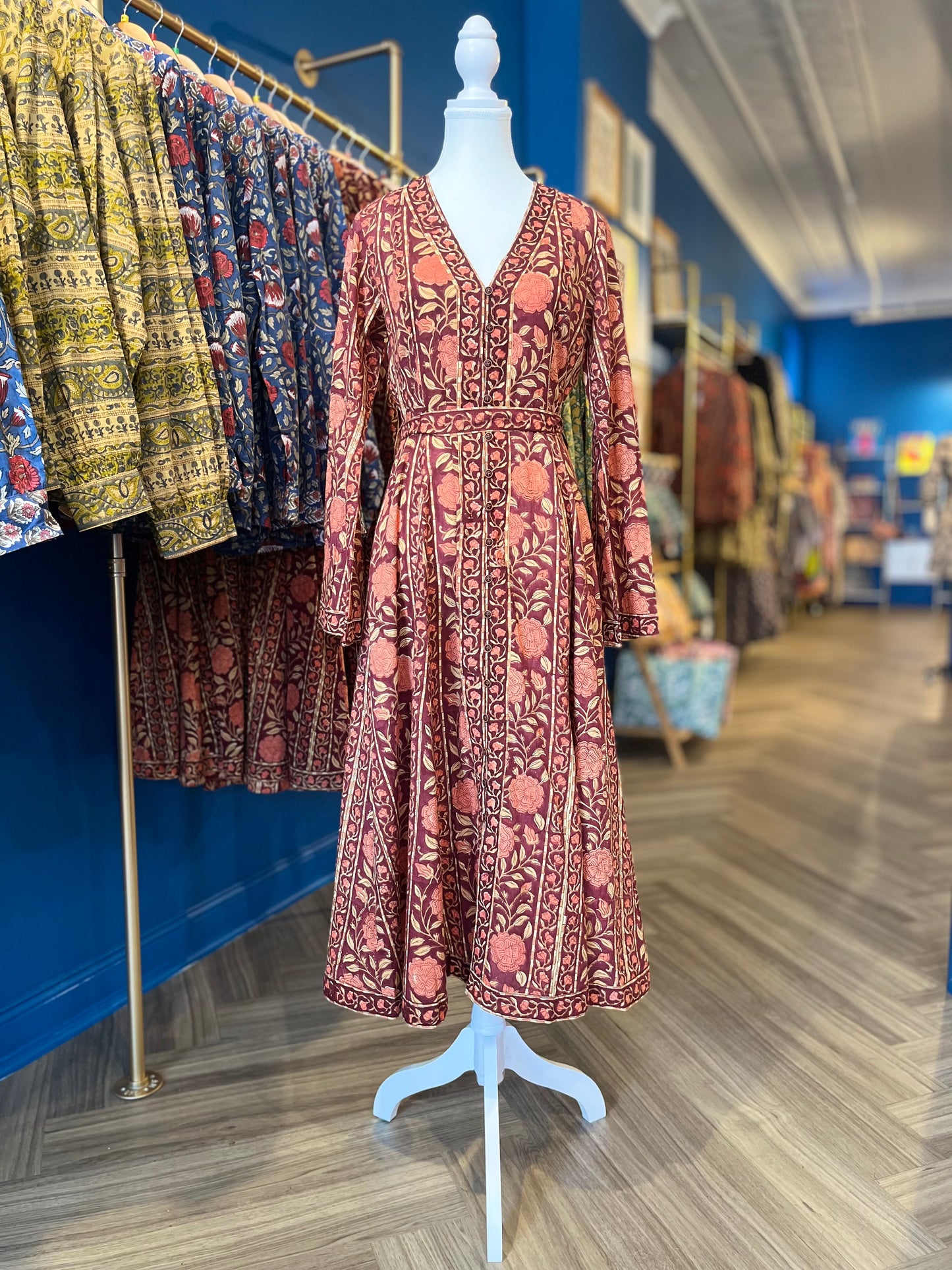 Bell Sleeve Dress ~ Maroon