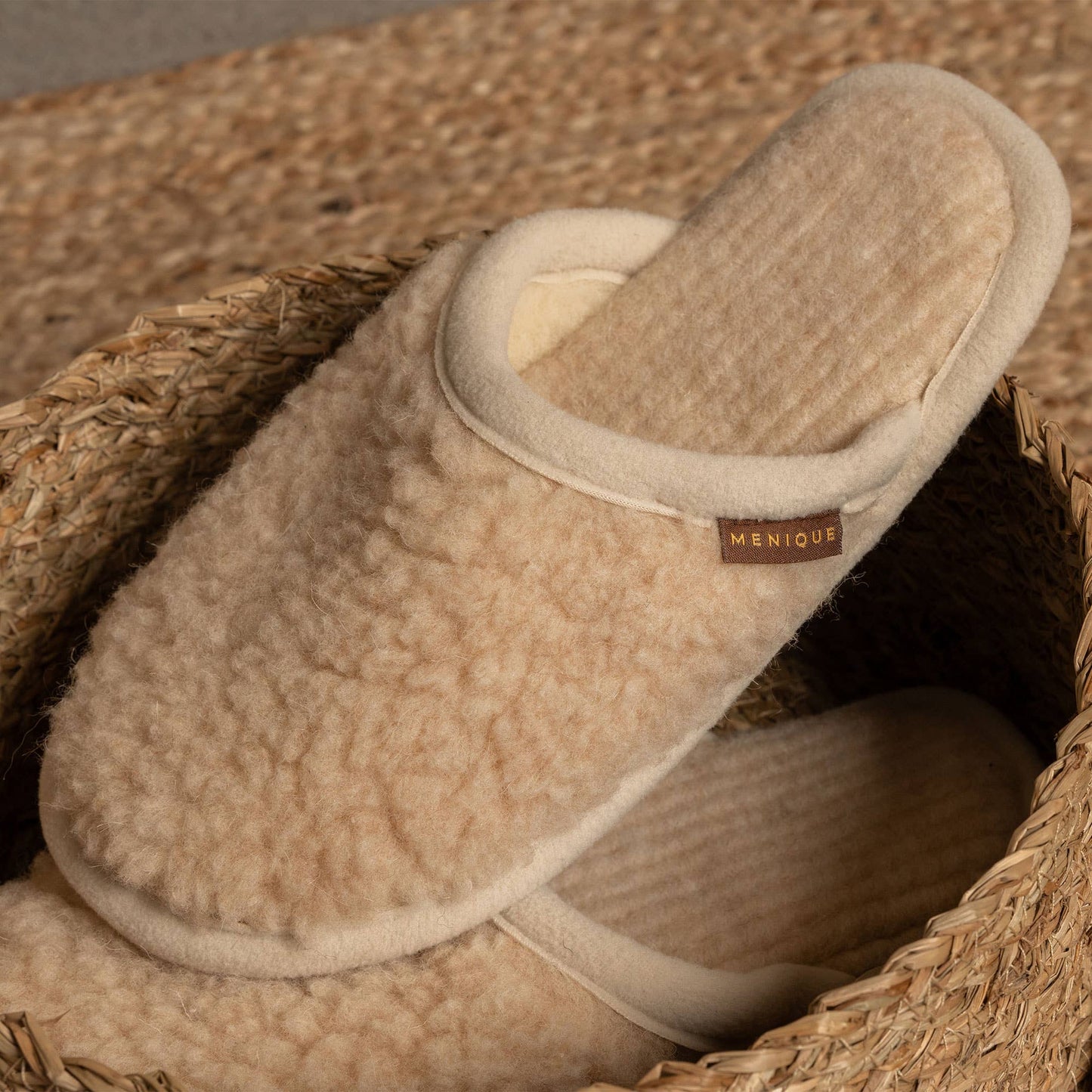 Women's Merino Fluffy Slippers Natural