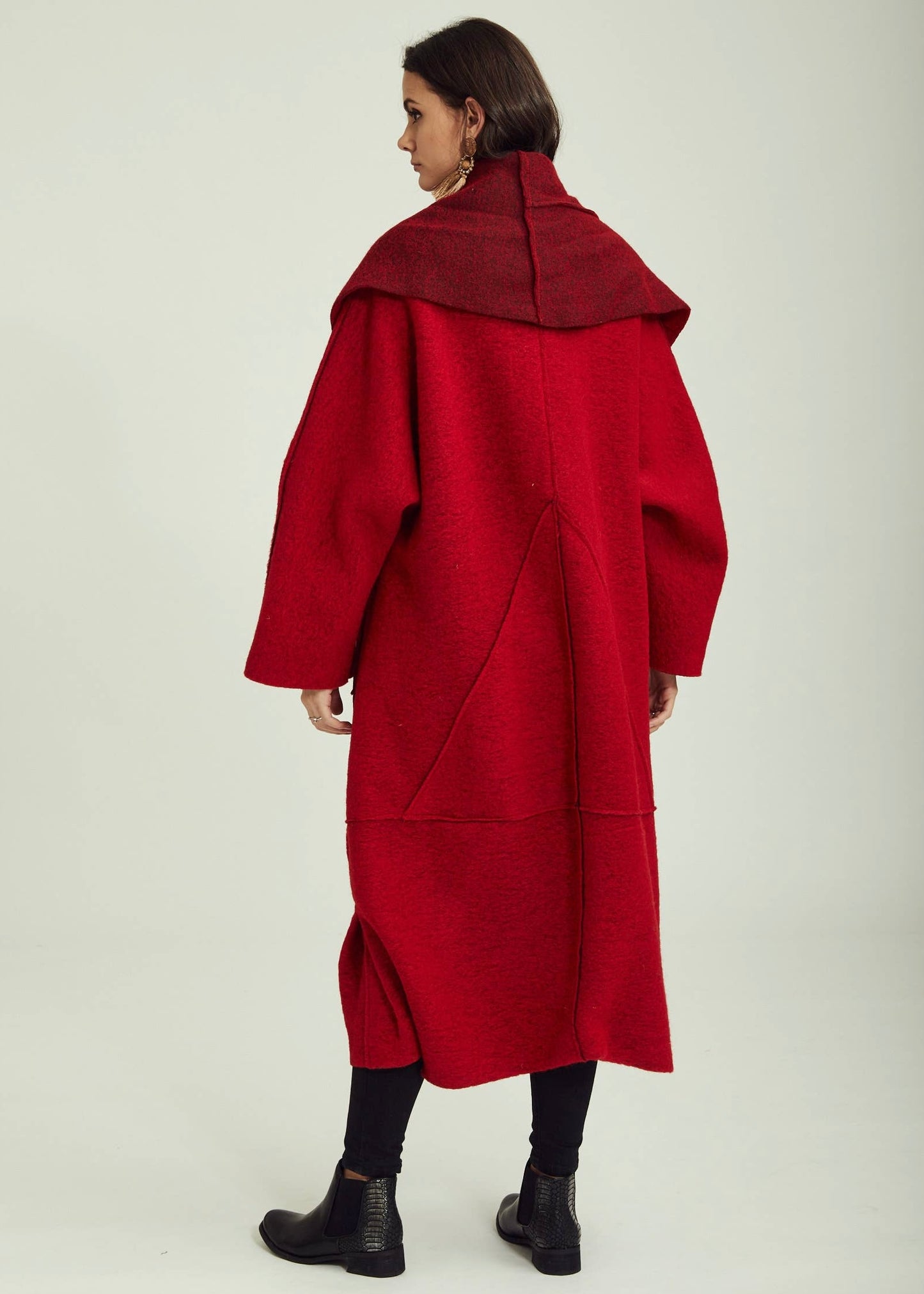 Wool Coat in Red