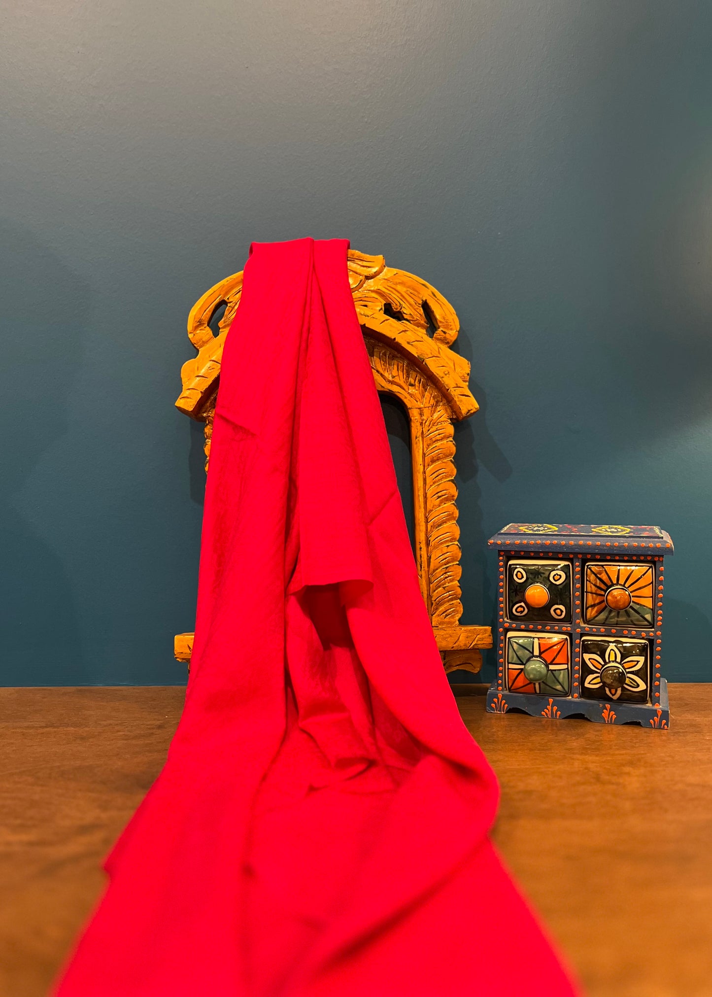 Cashmere Silk Wool Wide Scarf in Neon Pink