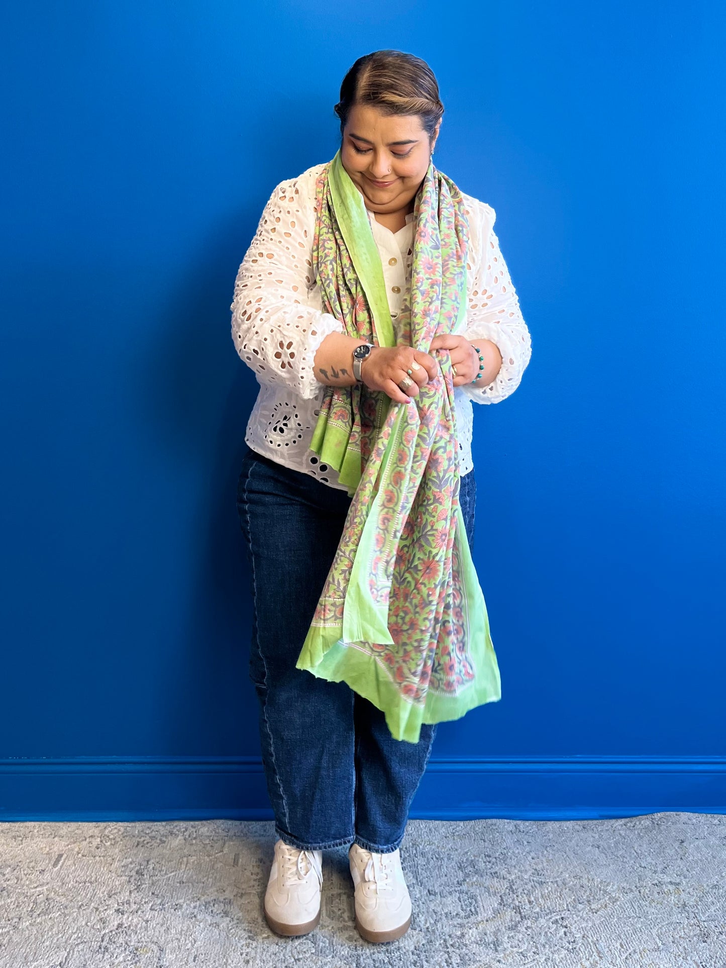 Garden Scarf in Pastel Green