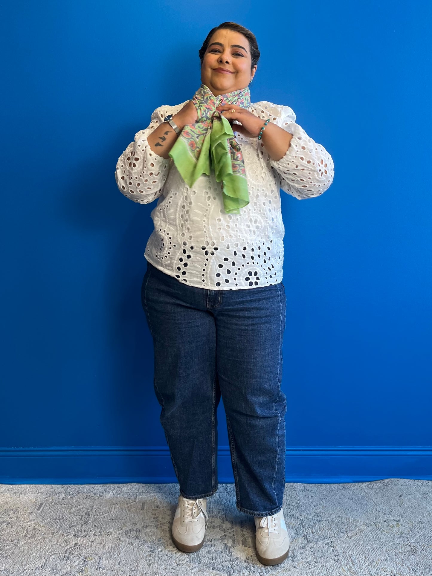 Garden Scarf in Pastel Green