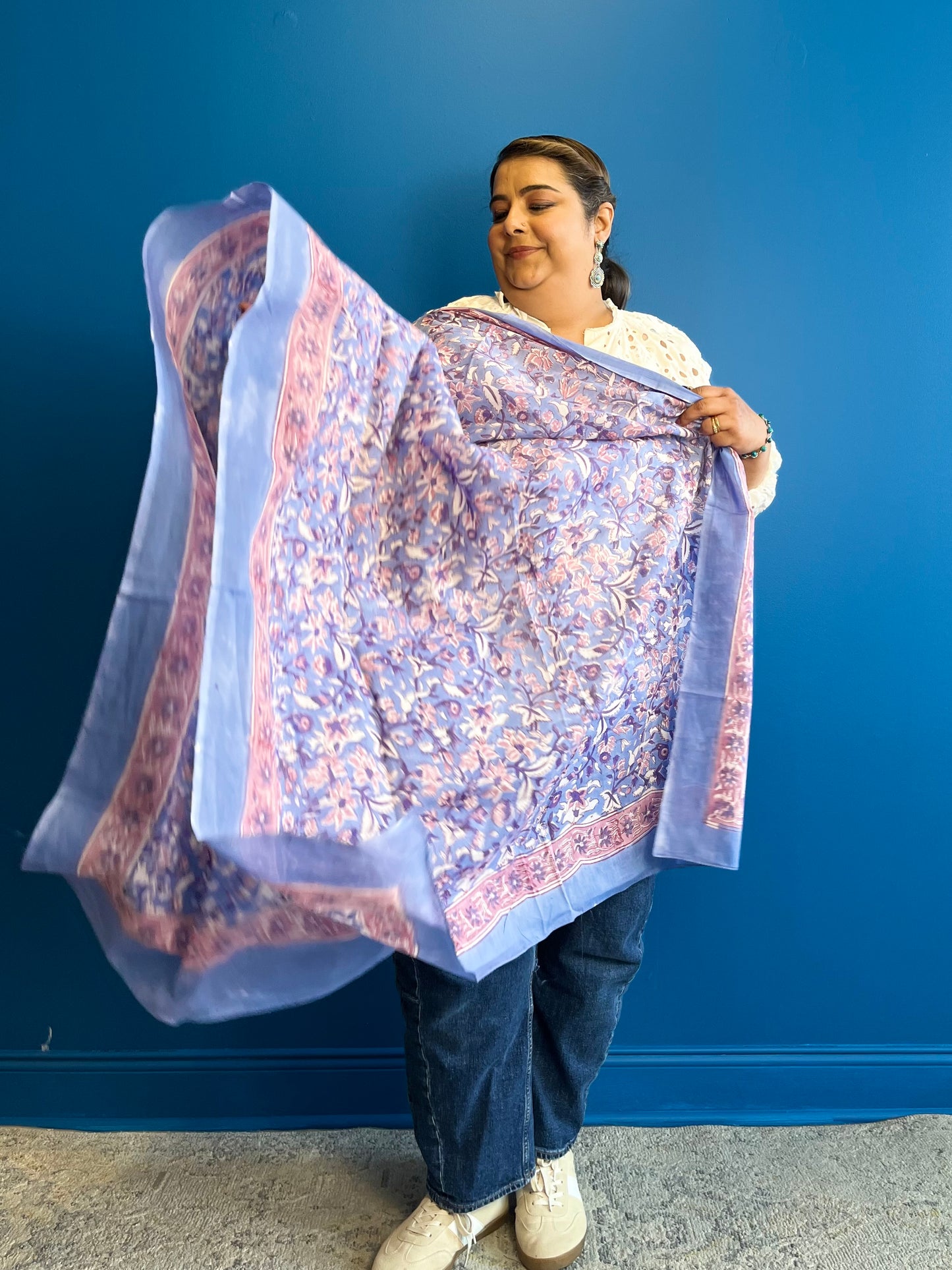 Garden Scarf in Pastel Blue