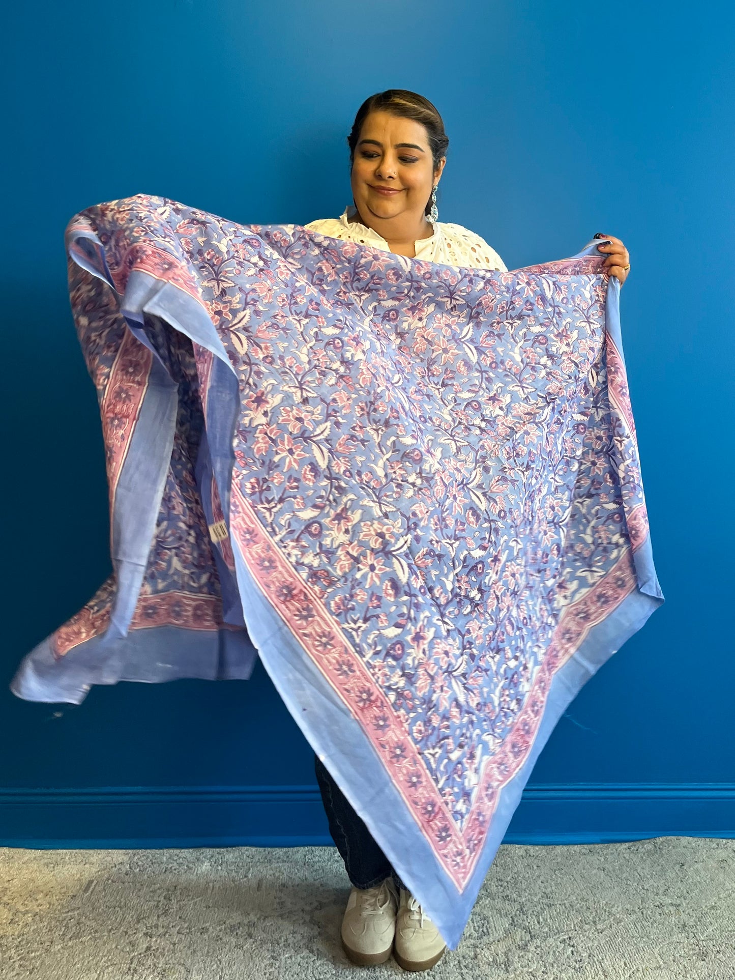 Garden Scarf in Pastel Blue
