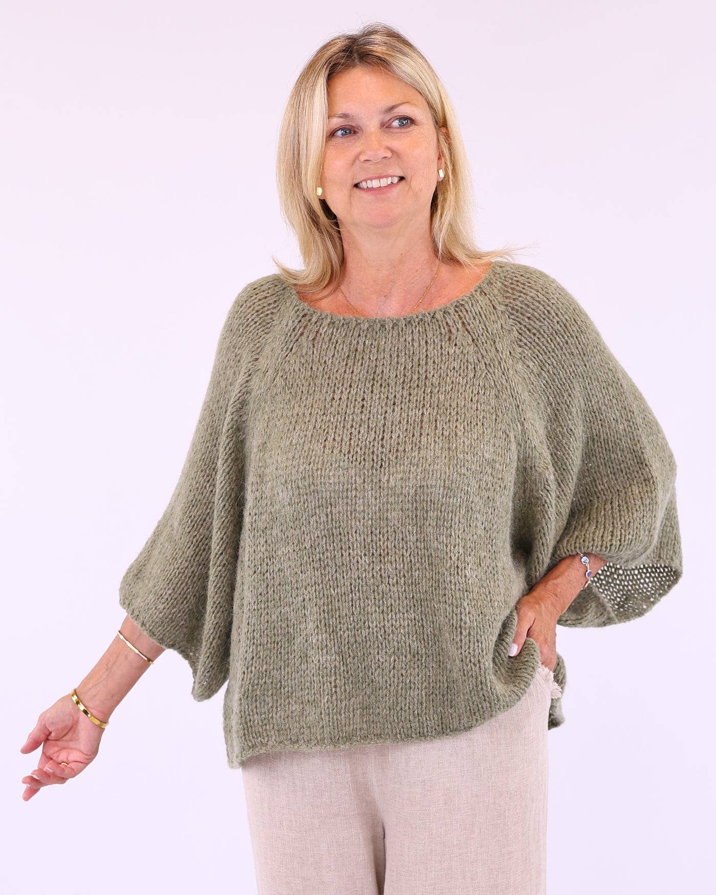 Alpaca Blend Sweater in Soft Moss