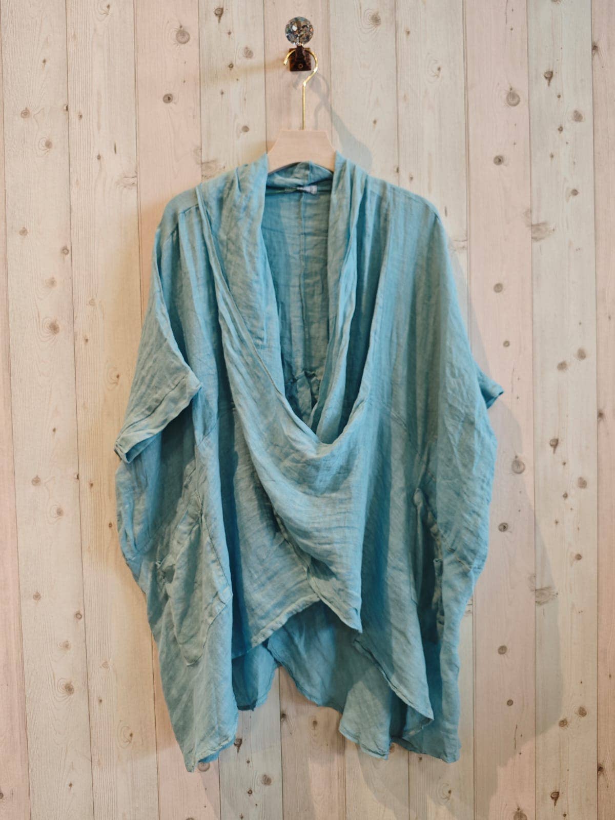 Ref-83591 OVERSIZED BLOUSE 100% LINEN: Red