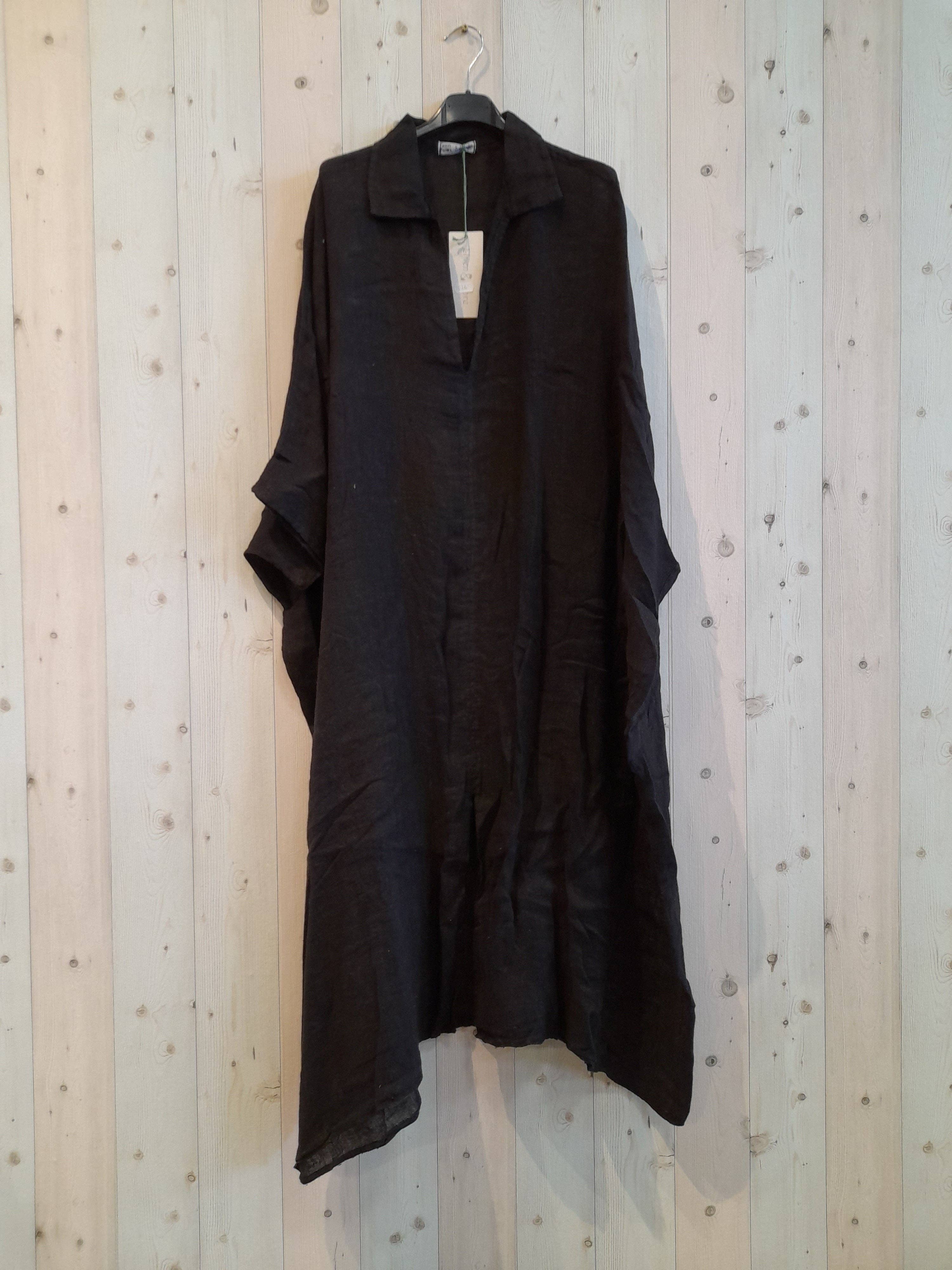 Ref-9036 Plain 100% Linen Kaftan: Pistacho
