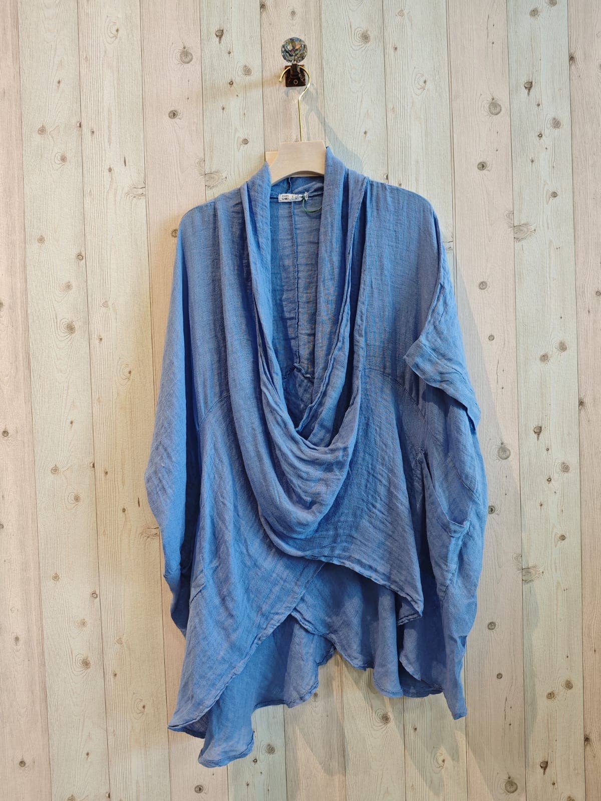 Ref-83591 OVERSIZED BLOUSE 100% LINEN: Red