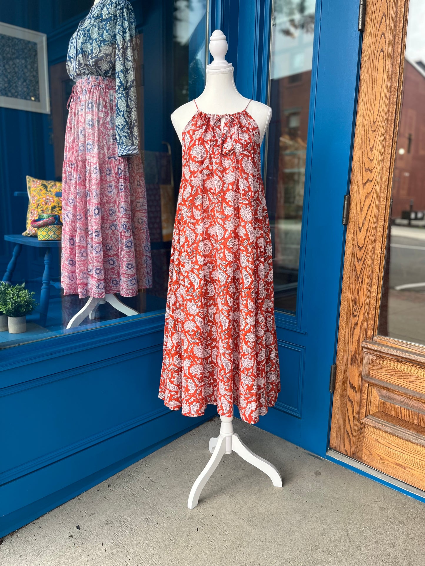 Midi Flared Dress in Orange
