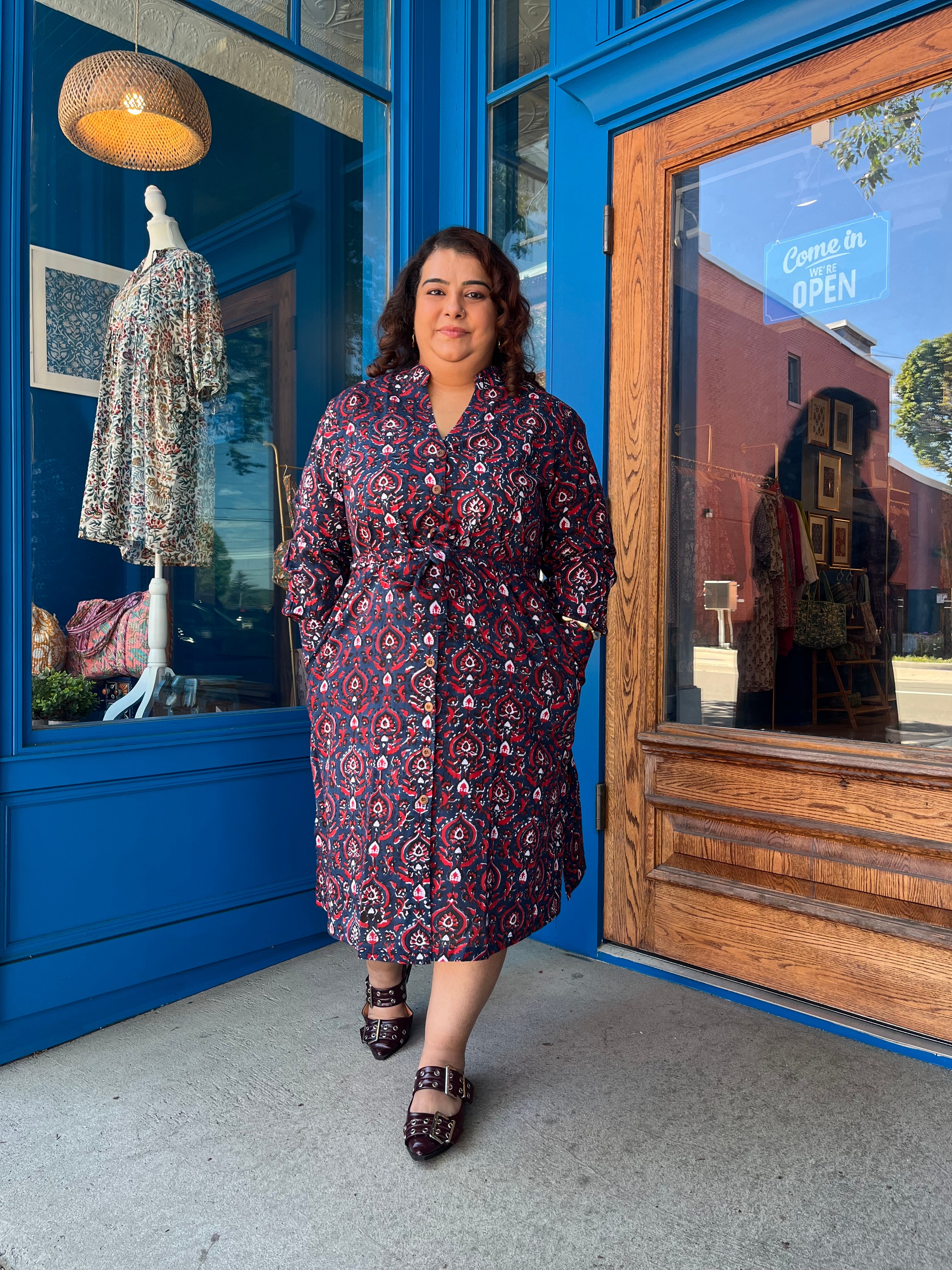 Shirt Dress ~ Black Navy