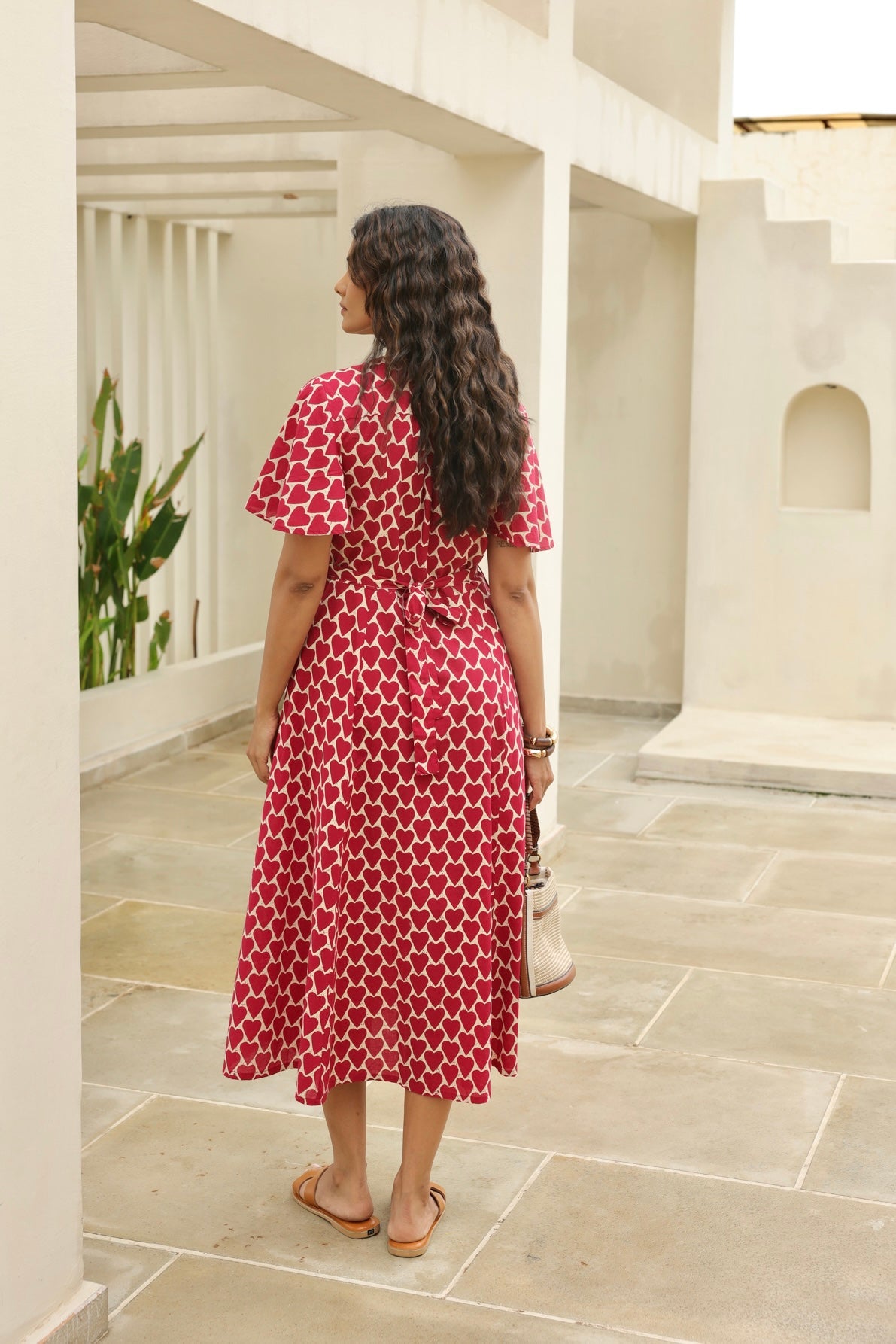 Lily Midi Dress in Red
