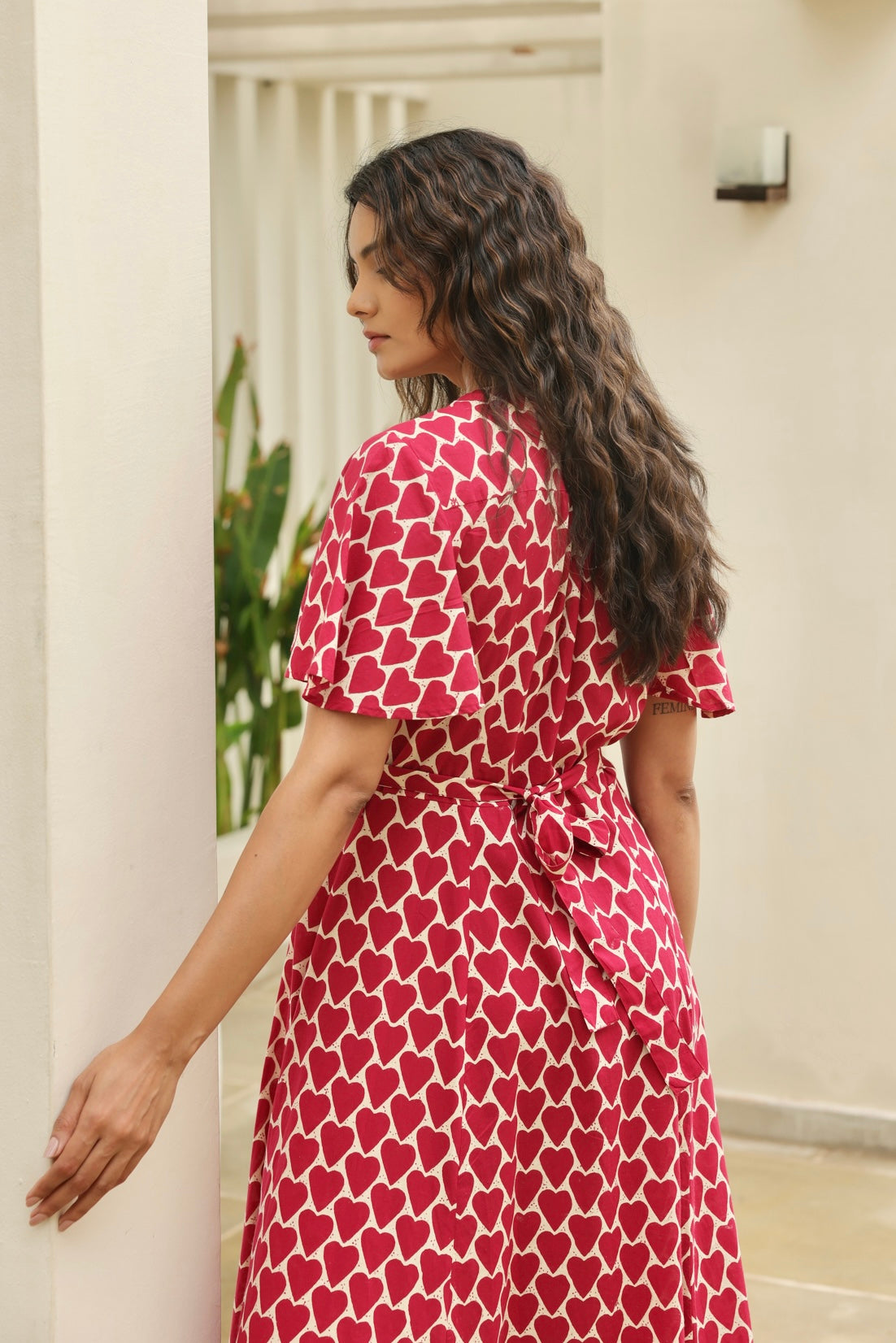 Lily Midi Dress in Red