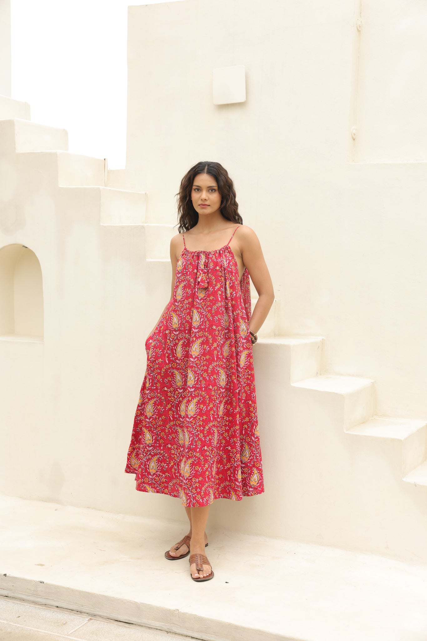 Water Lily Dress in Red