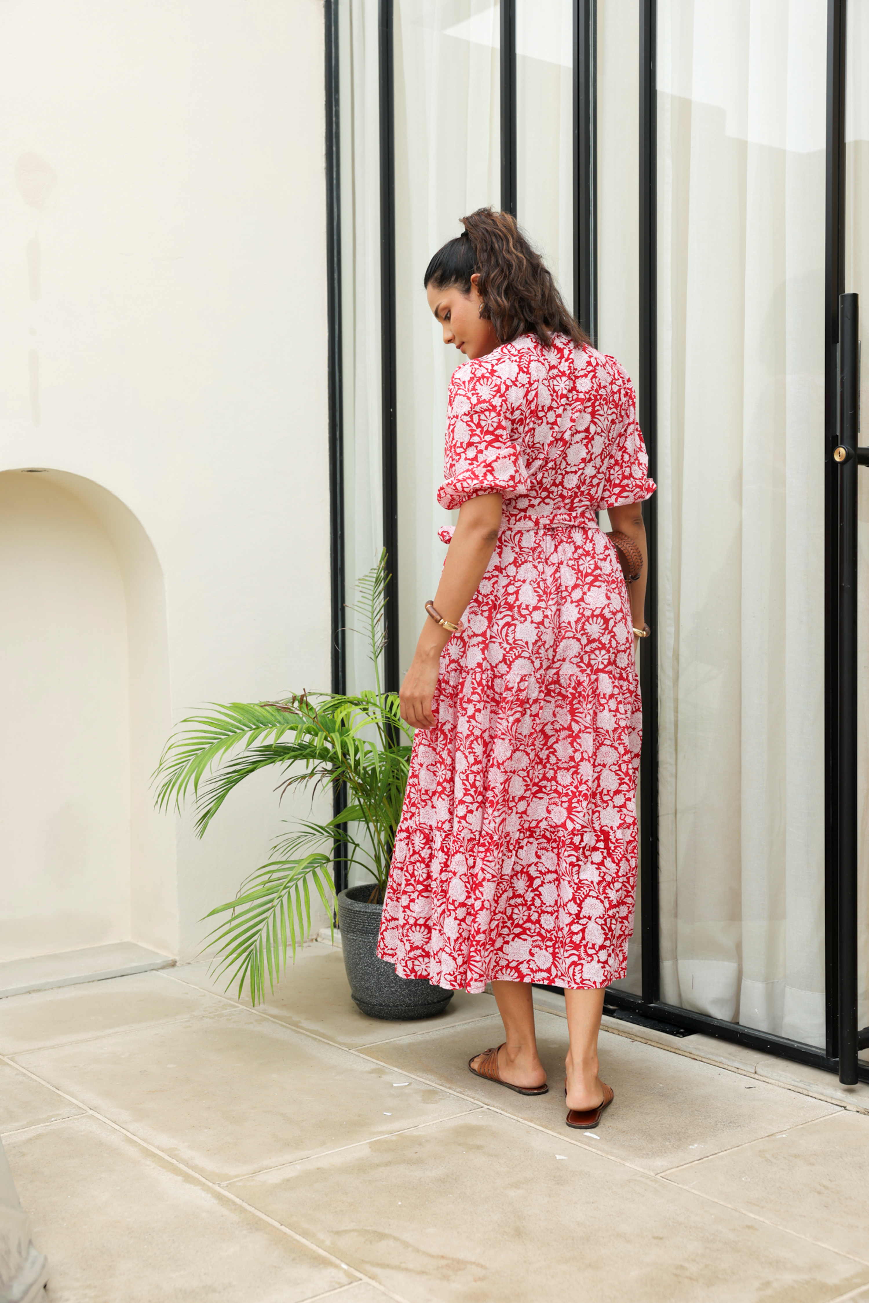 Maxi Wrap Dress in Red