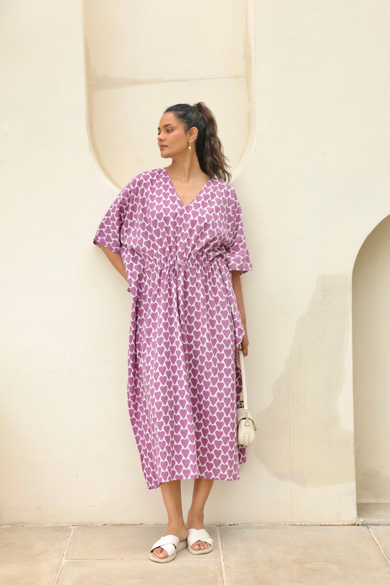 Violet Kaftan Dress in Lavender