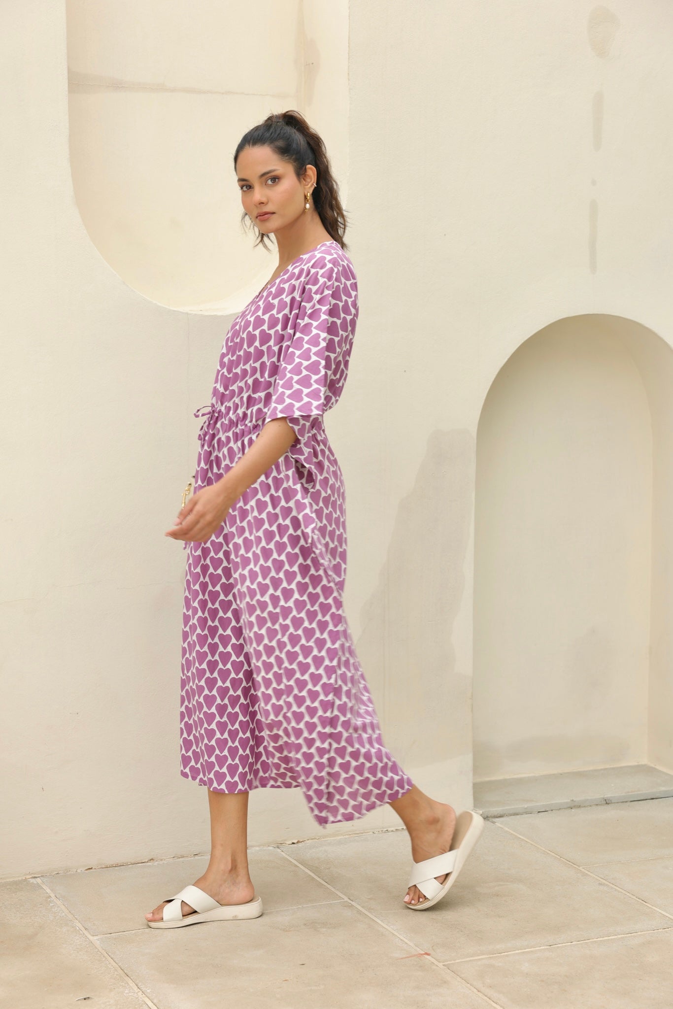 Violet Kaftan Dress in Lavender
