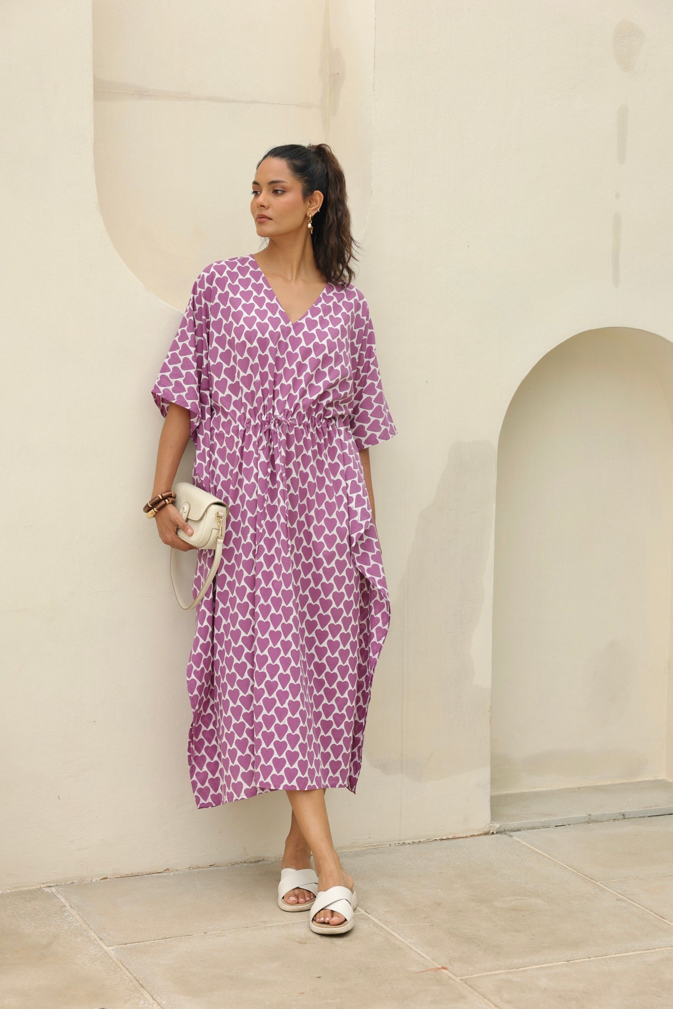 Violet Kaftan Dress in Lavender