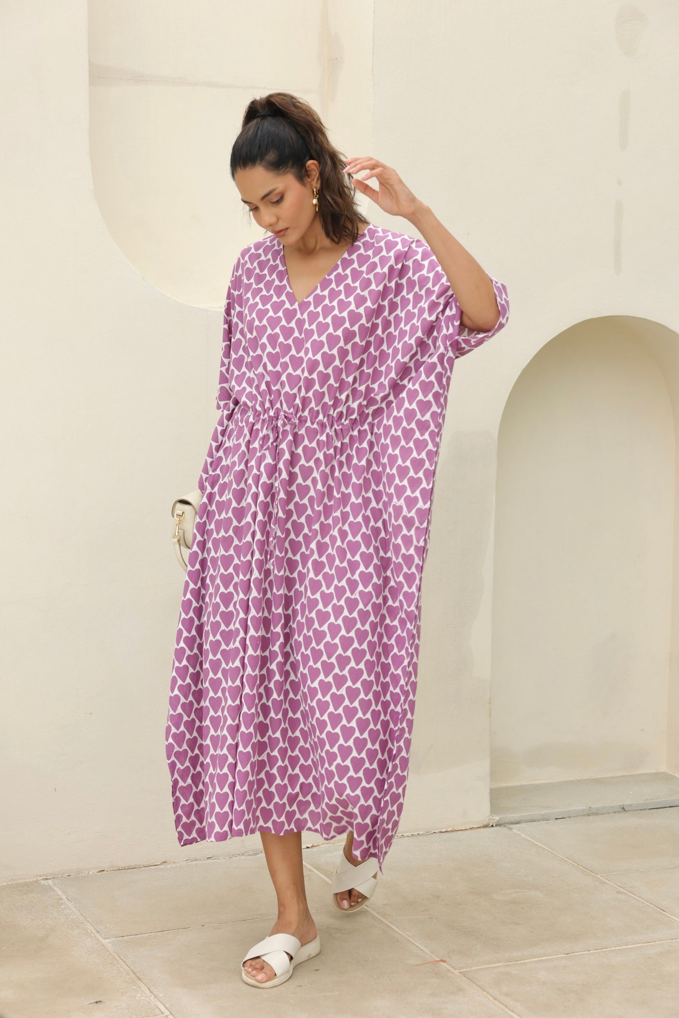 Violet Kaftan Dress in Lavender