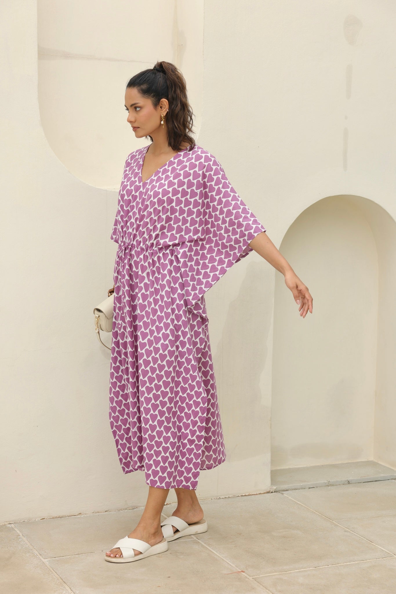 Violet Kaftan Dress in Lavender