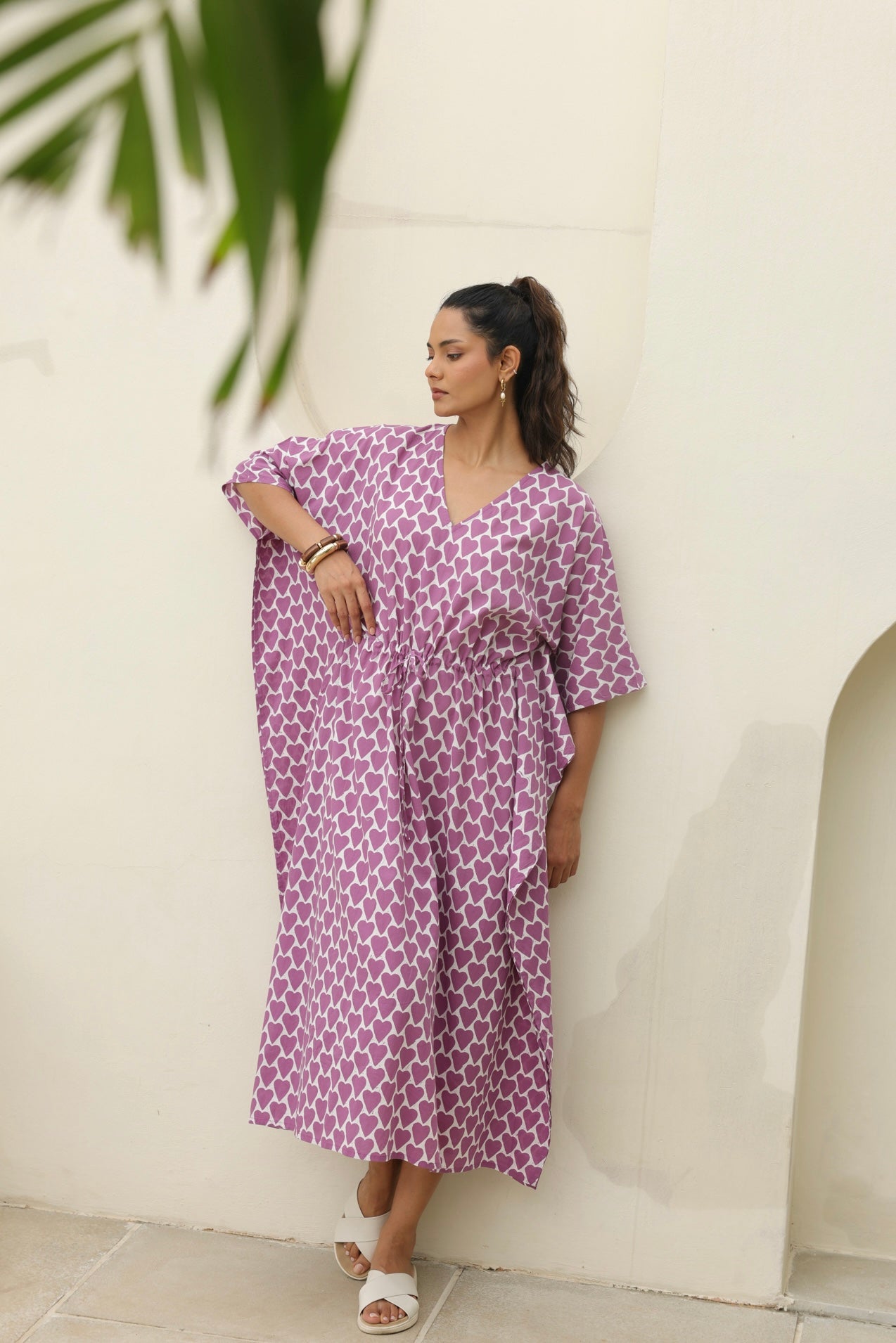 Violet Kaftan Dress in Lavender