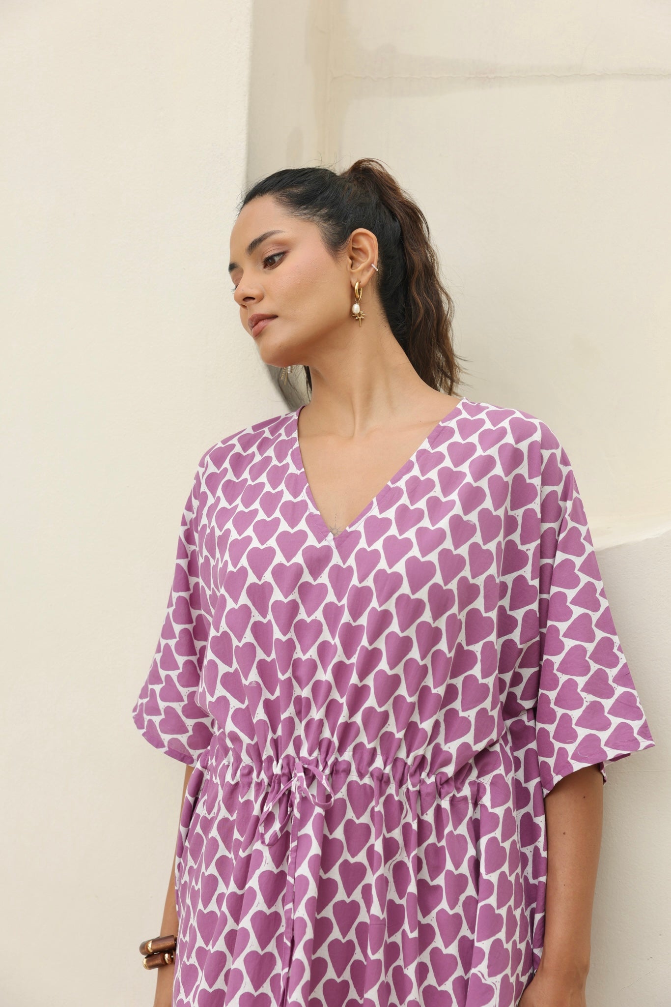 Violet Kaftan Dress in Lavender