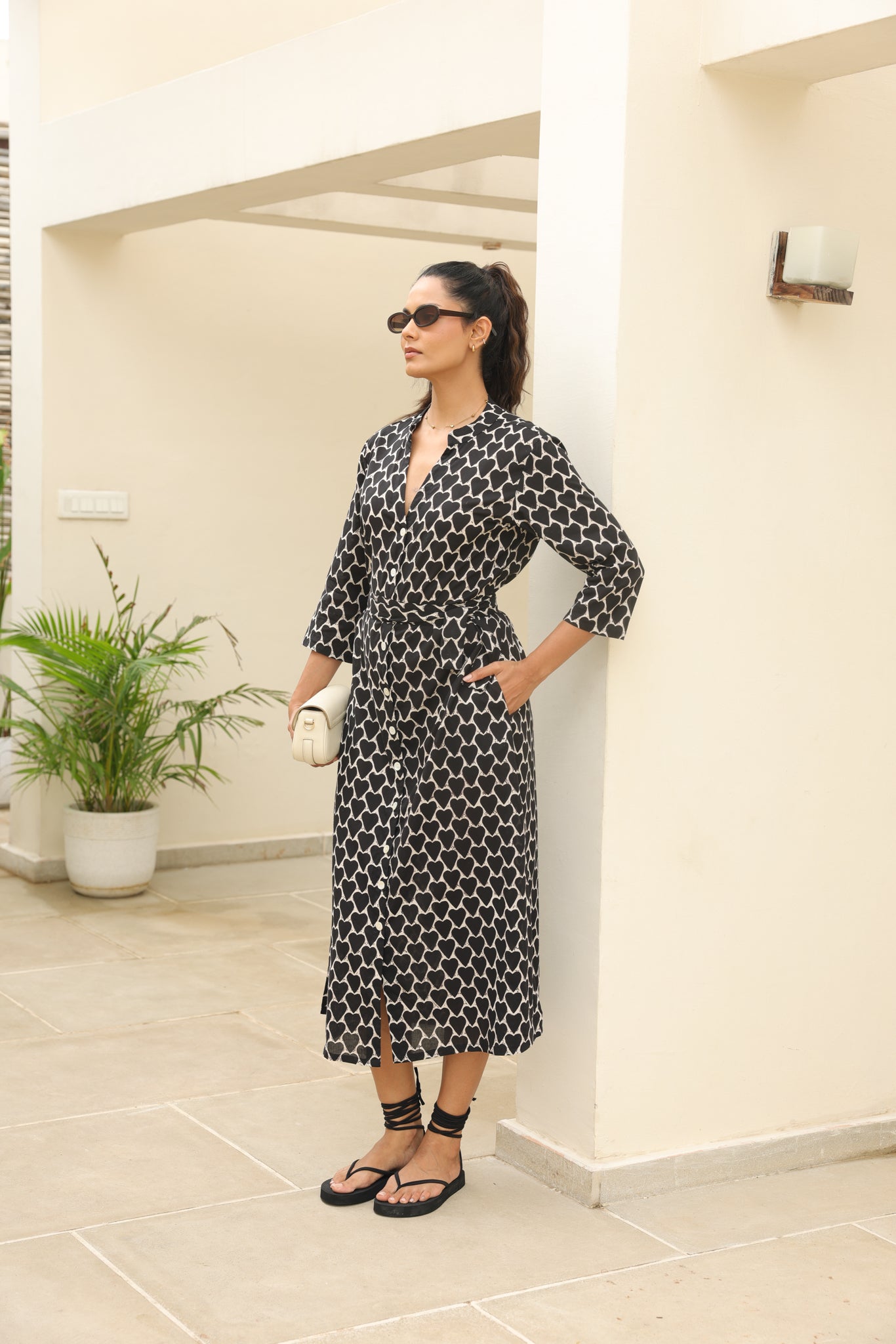 Iris Midi Dress in Black  Happy Hatti