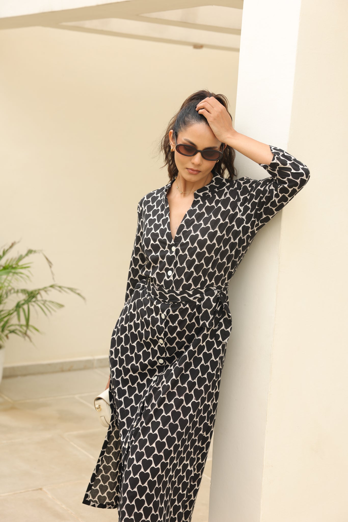 Iris Midi Dress in Black