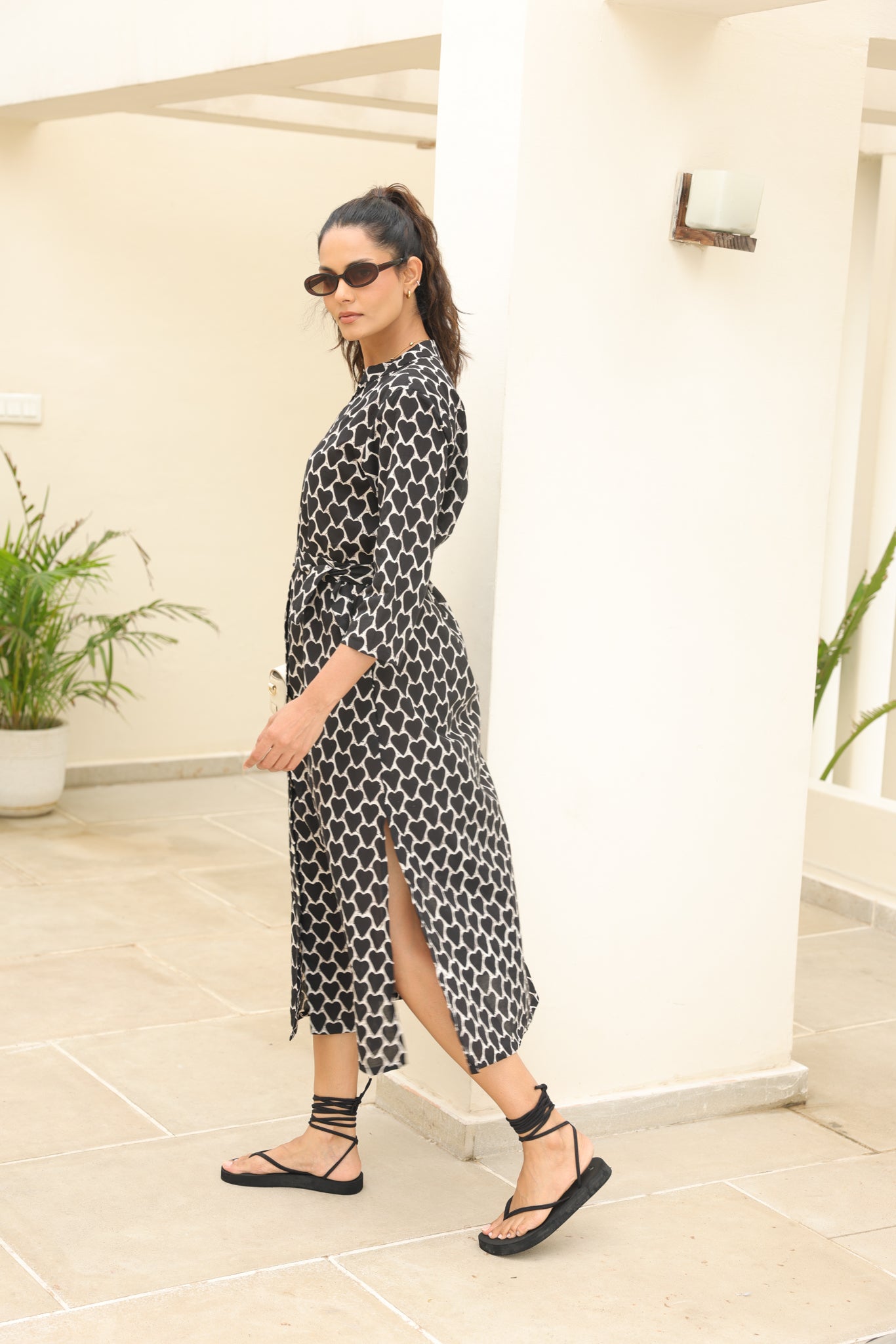 Iris Midi Dress in Black