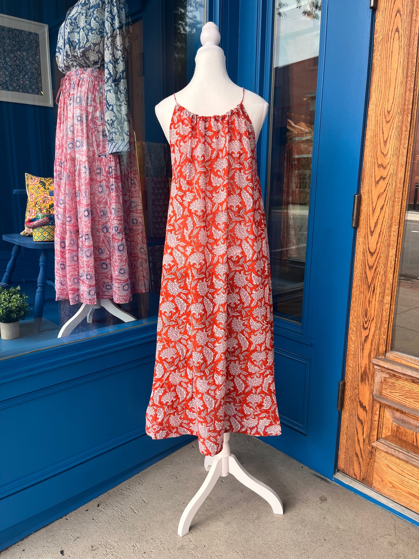 Midi Flared Dress in Orange