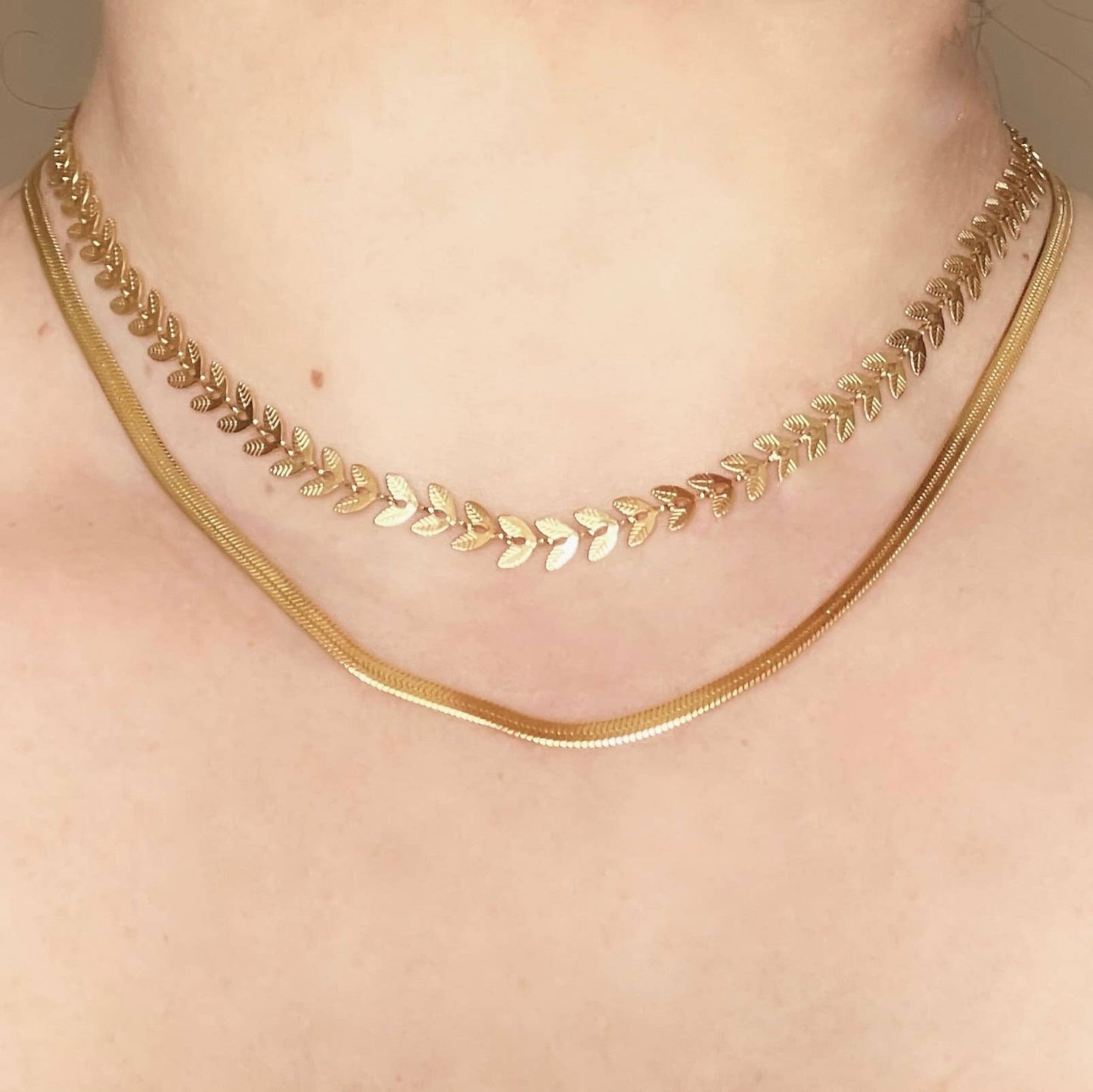 2 pcs Gold Necklace Set
