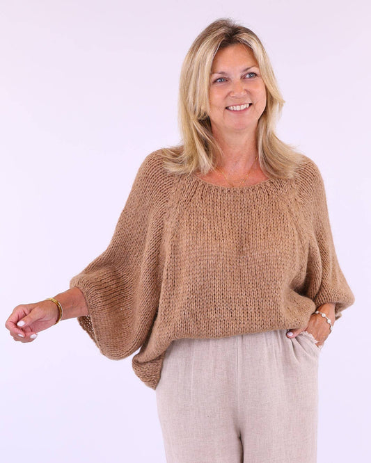 Alpaca Blend Sweater in Truffle