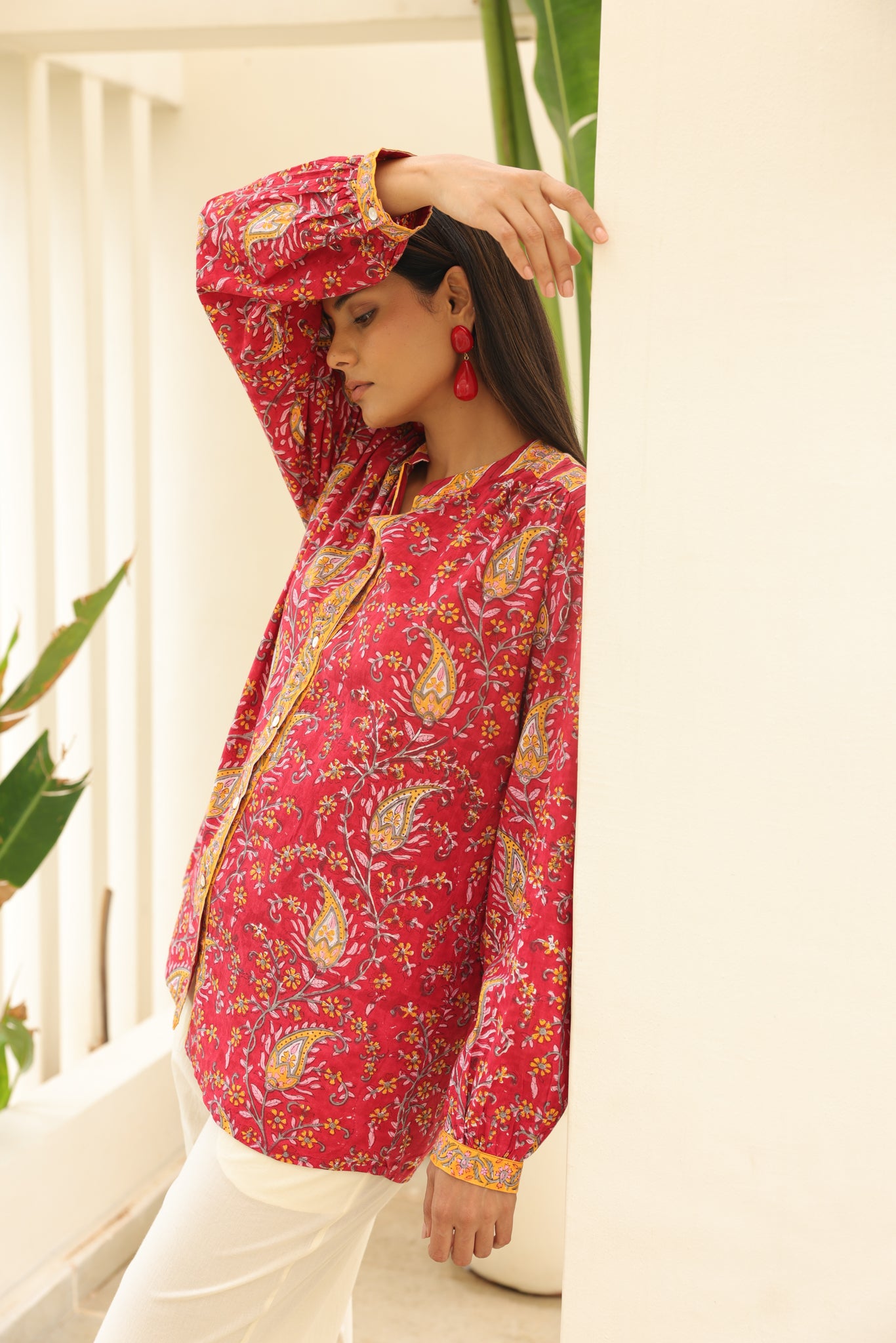 Gardenia Blouse in Red