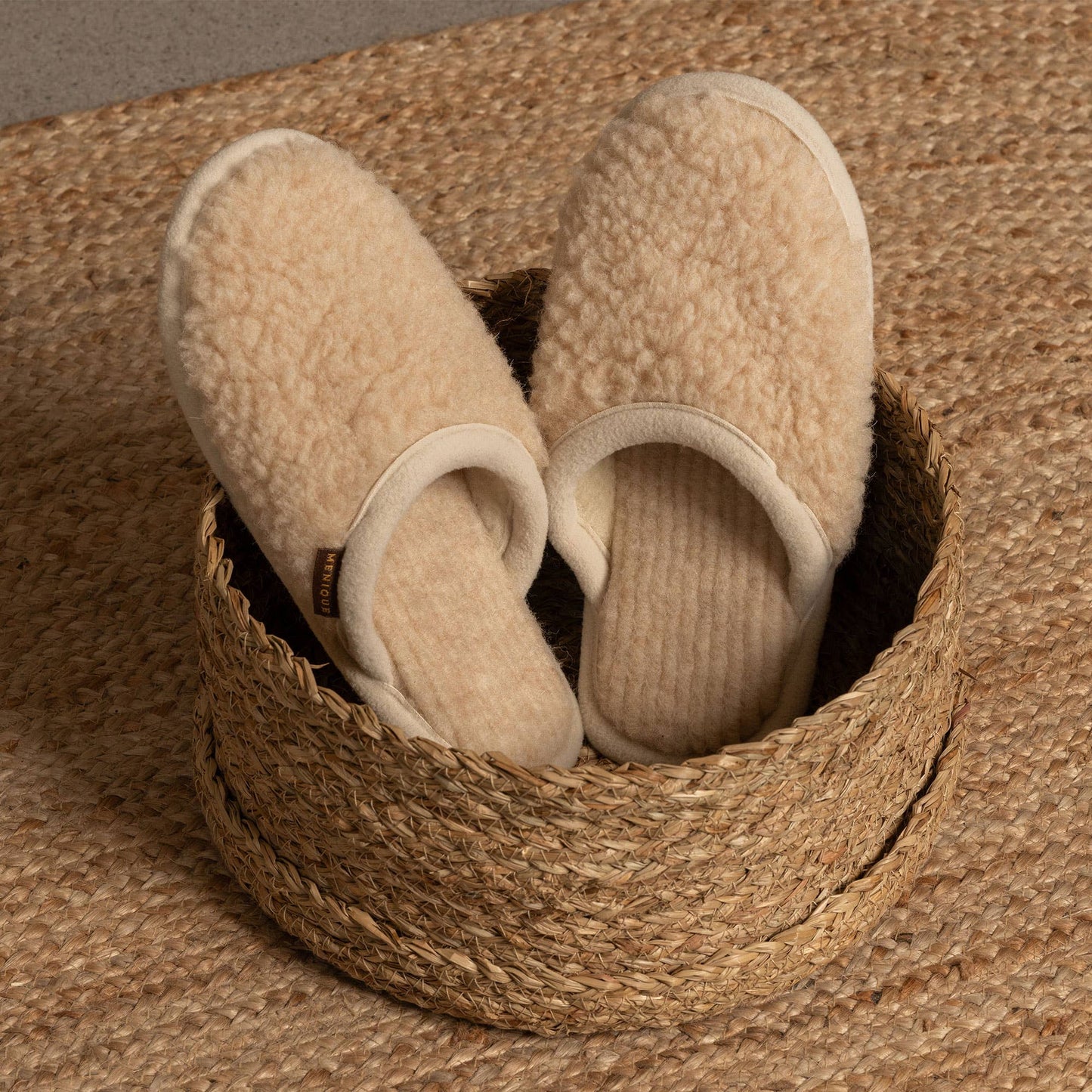 Women's Merino Fluffy Slippers Natural
