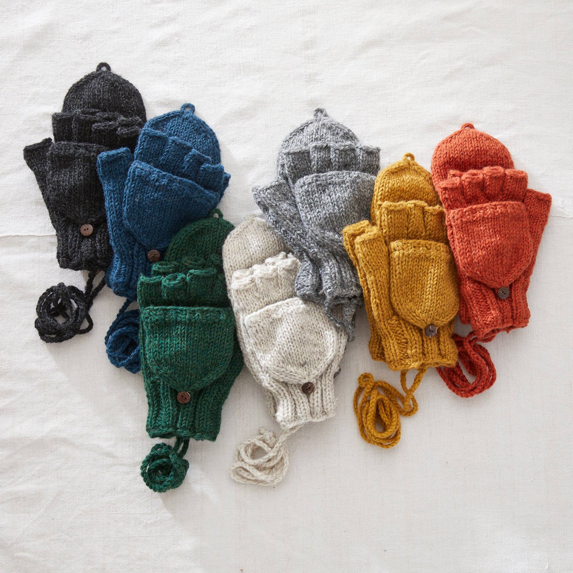 Wool Mitten Fingerless Gloves in Light Grey