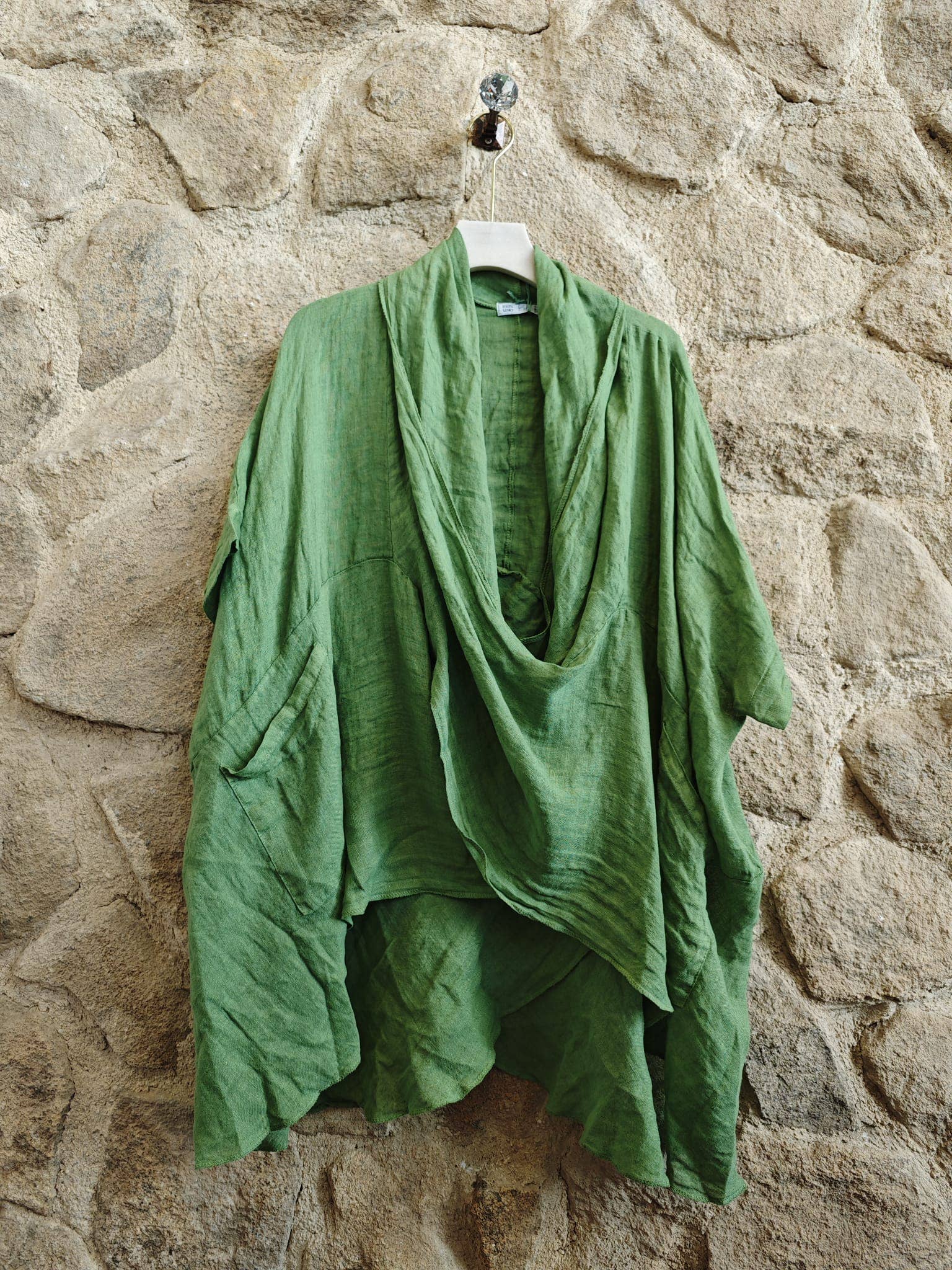 Ref-83591 OVERSIZED BLOUSE 100% LINEN: Red