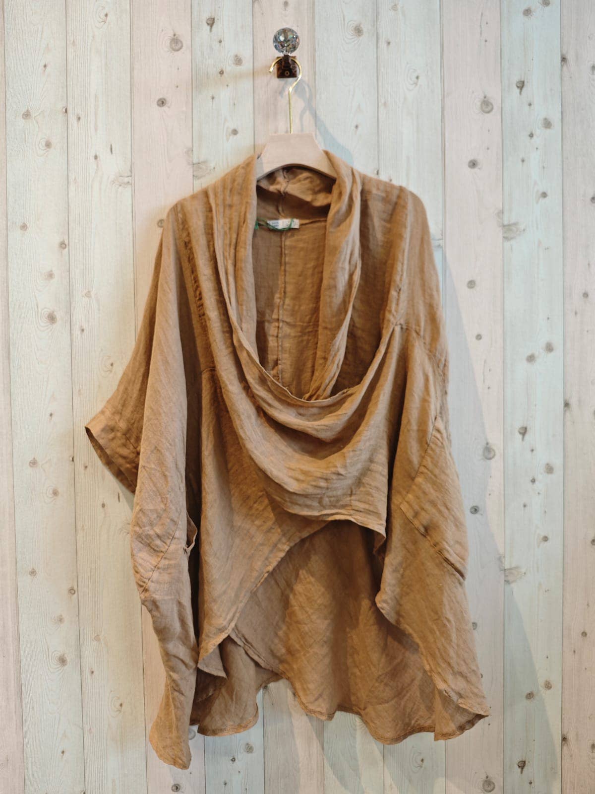Ref-83591 OVERSIZED BLOUSE 100% LINEN: Red