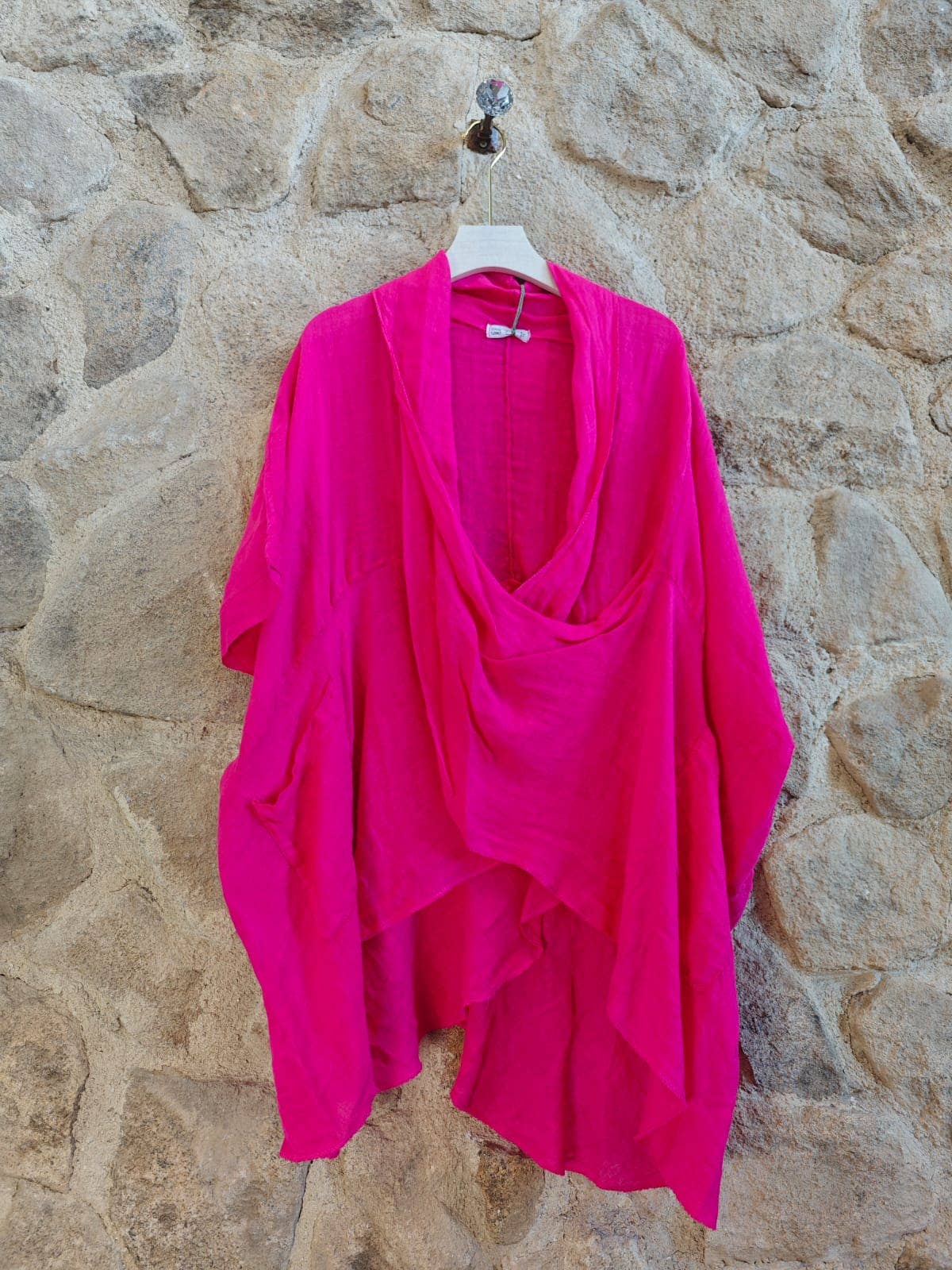 Ref-83591 OVERSIZED BLOUSE 100% LINEN: Red
