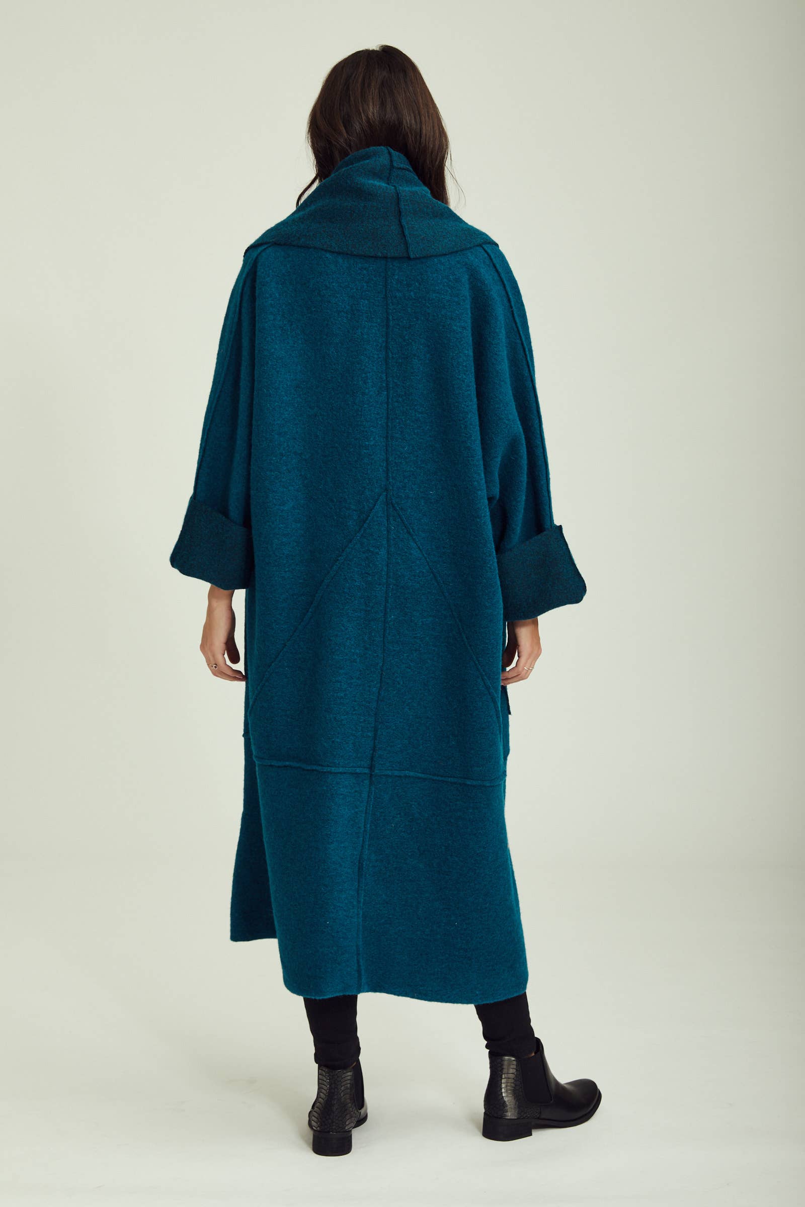 BLL-M98043 wool coat: Persimmon / One size