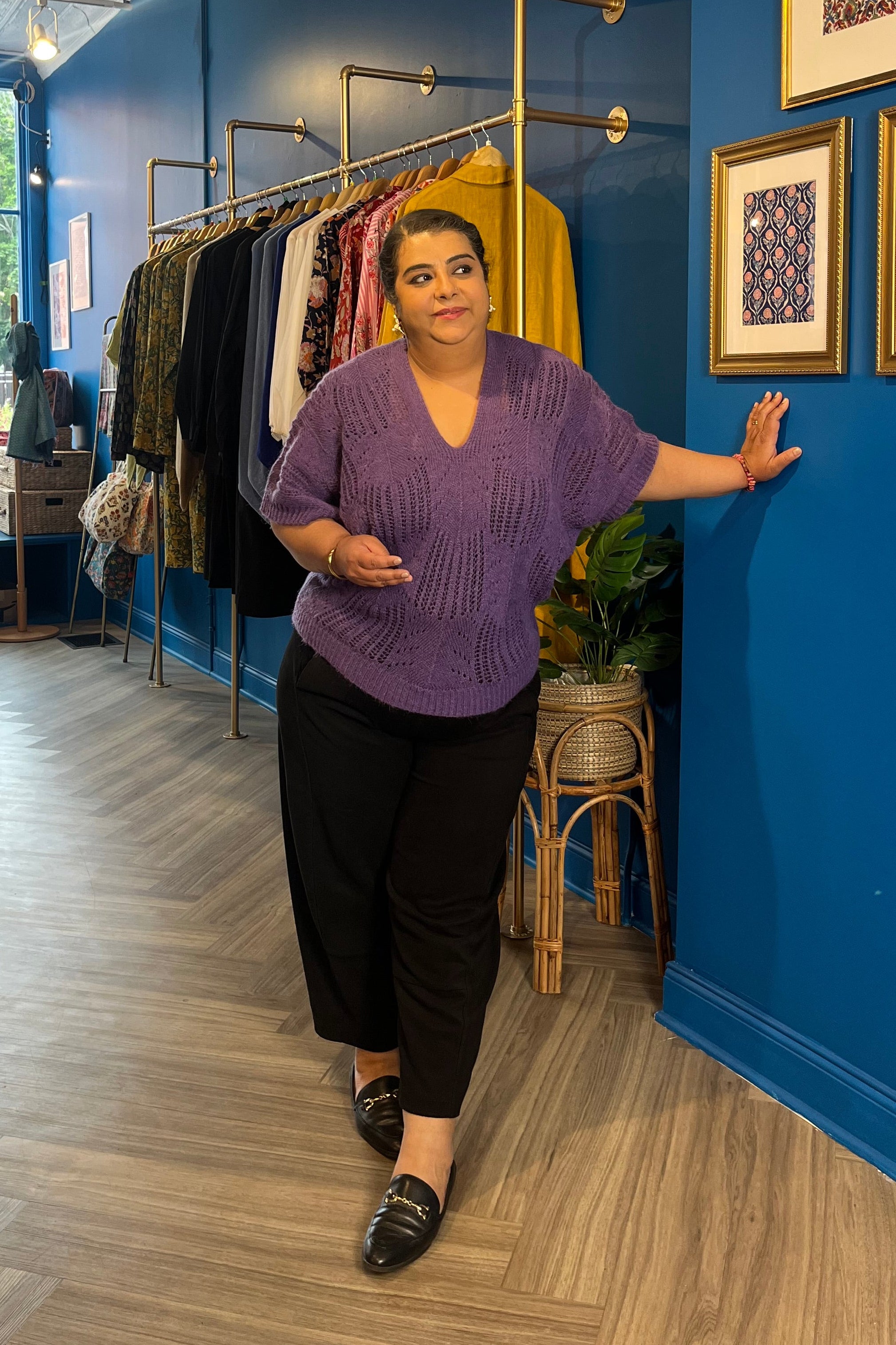 Mohair Blend Purple Sweater Top