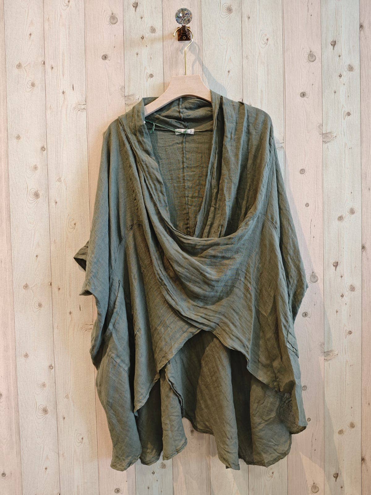 Ref-83591 OVERSIZED BLOUSE 100% LINEN: Red