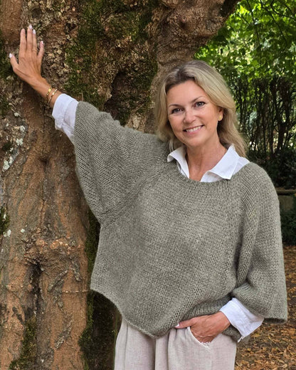 Alpaca Blend Sweater  in Soft Moss