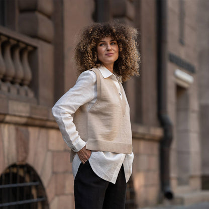 Merino Wool Vest in Beige