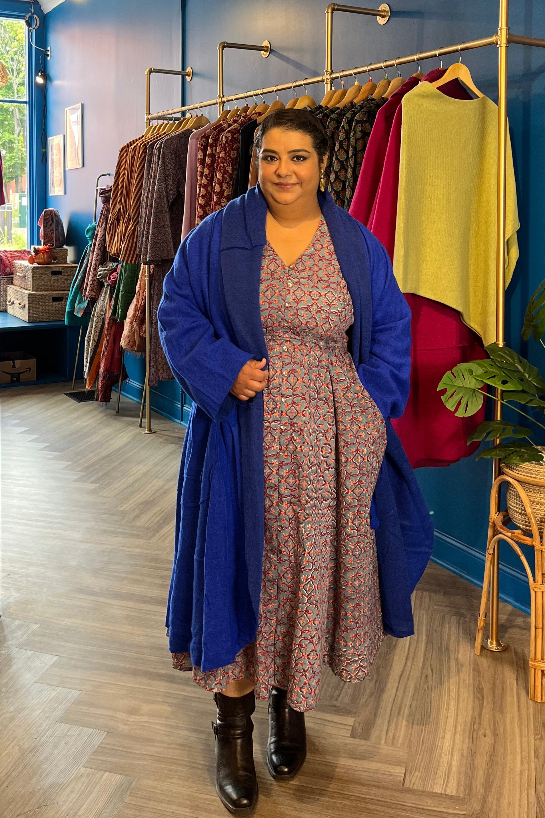 Wool Coat in Royal Blue