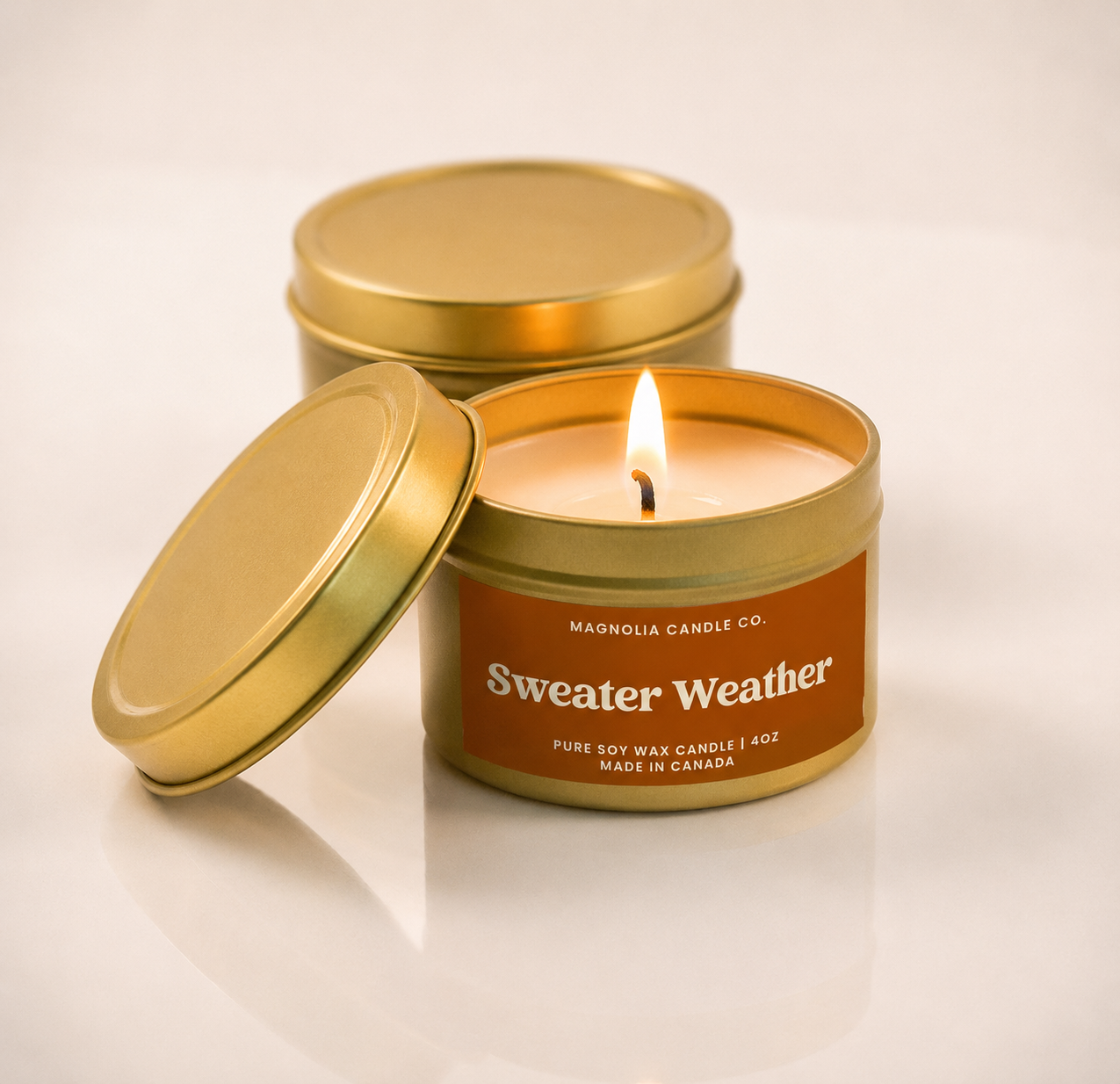Sweater Weather, 4oz Pure Soy Candle Tin