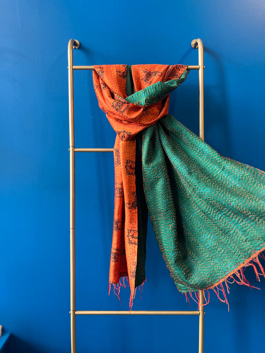 Silk/Silk Blend Scarf Narrow - Pattern 1