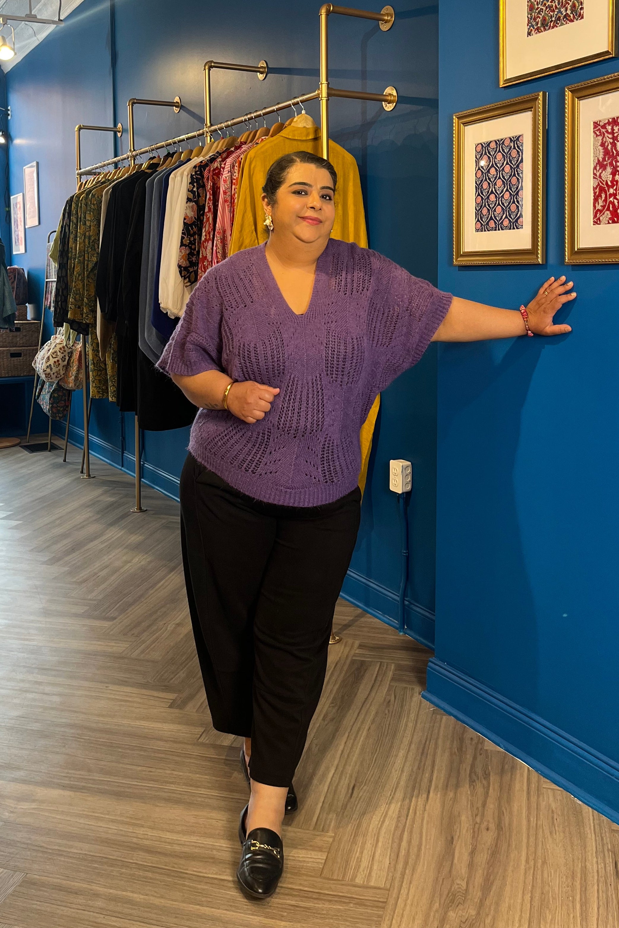 Mohair Blend Purple Sweater Top