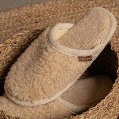 Women's Merino Fluffy Slippers Natural