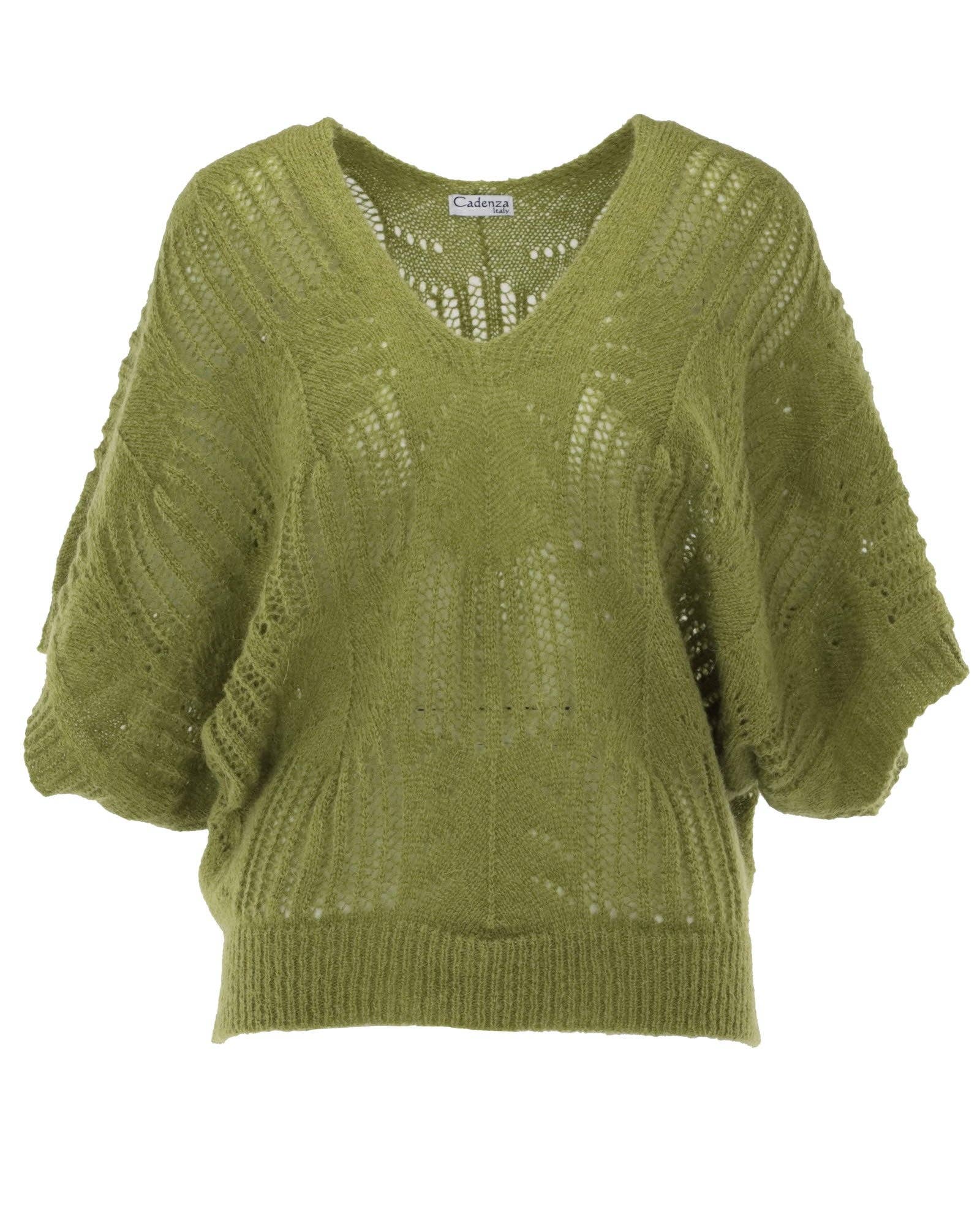 V Neck Mohair Blend Tunic: Autumn Red