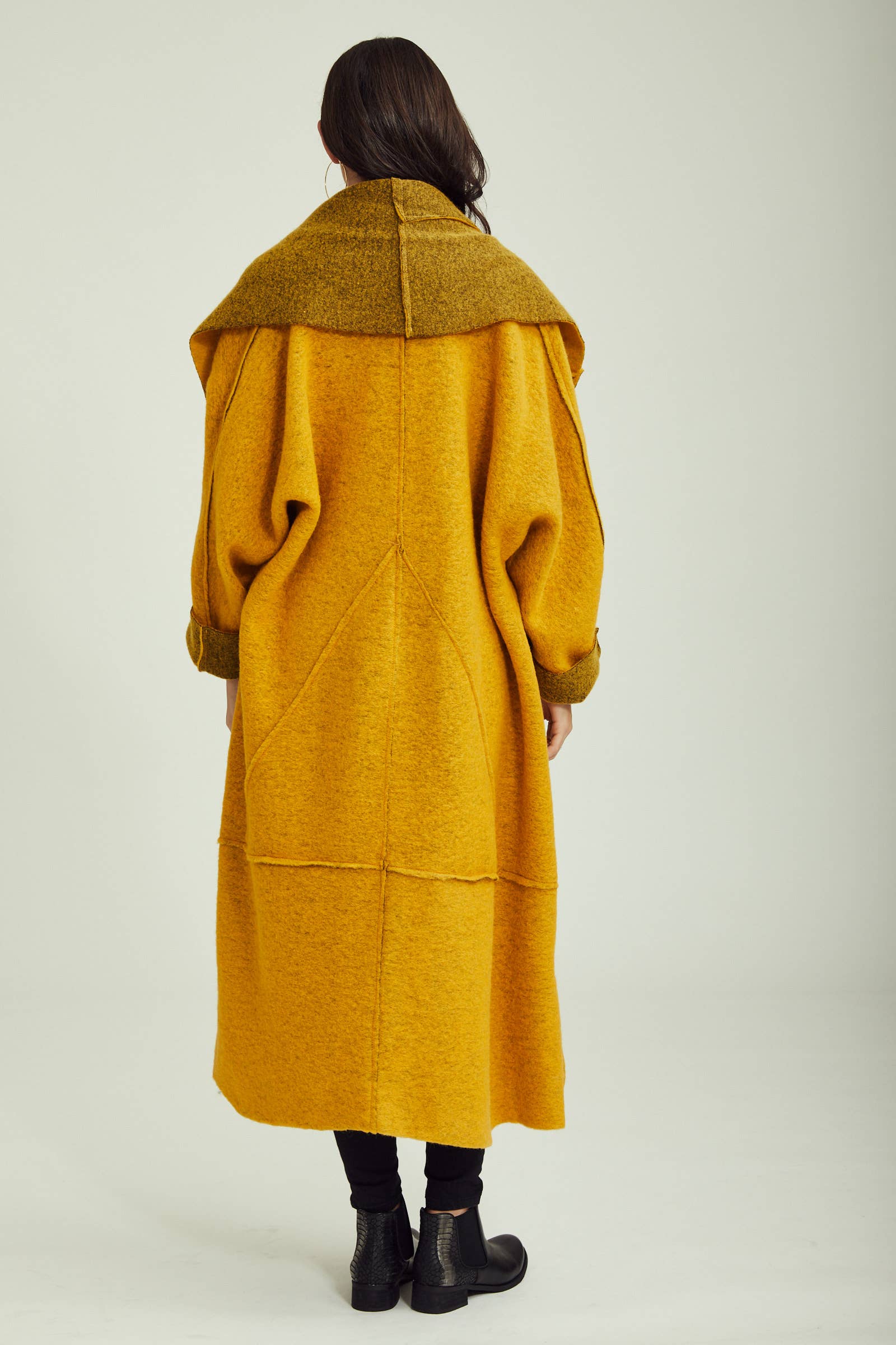 BLL-M98043 wool coat: Persimmon / One size