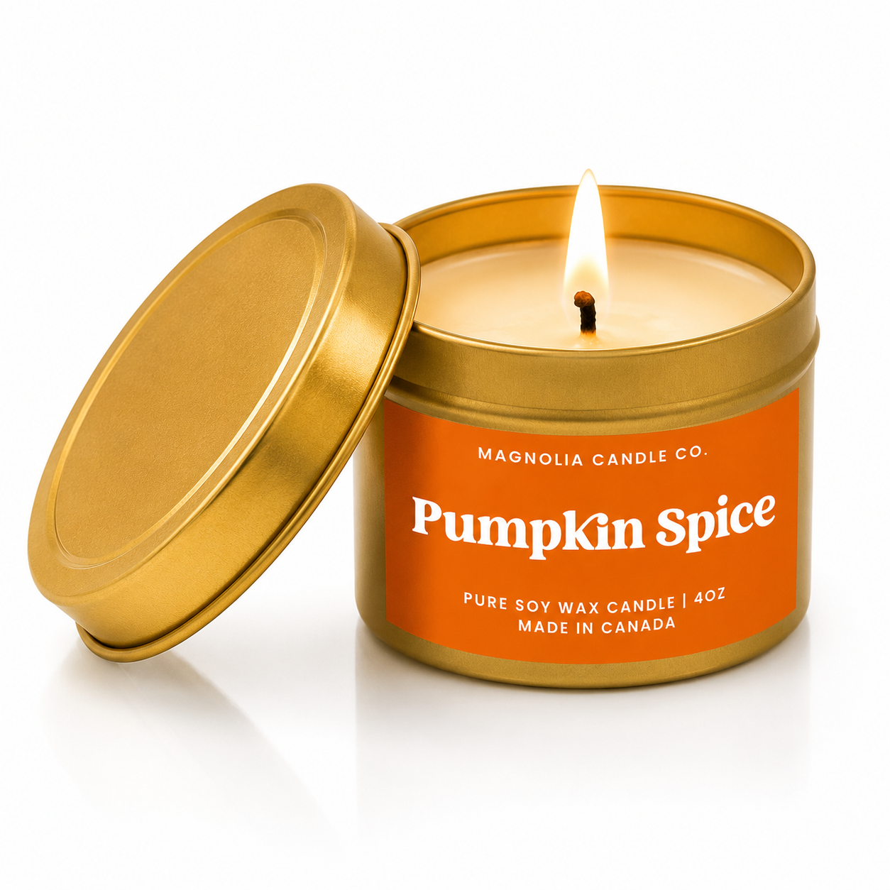 Pumpkin Spice, 4oz Pure Soy Candle Tin